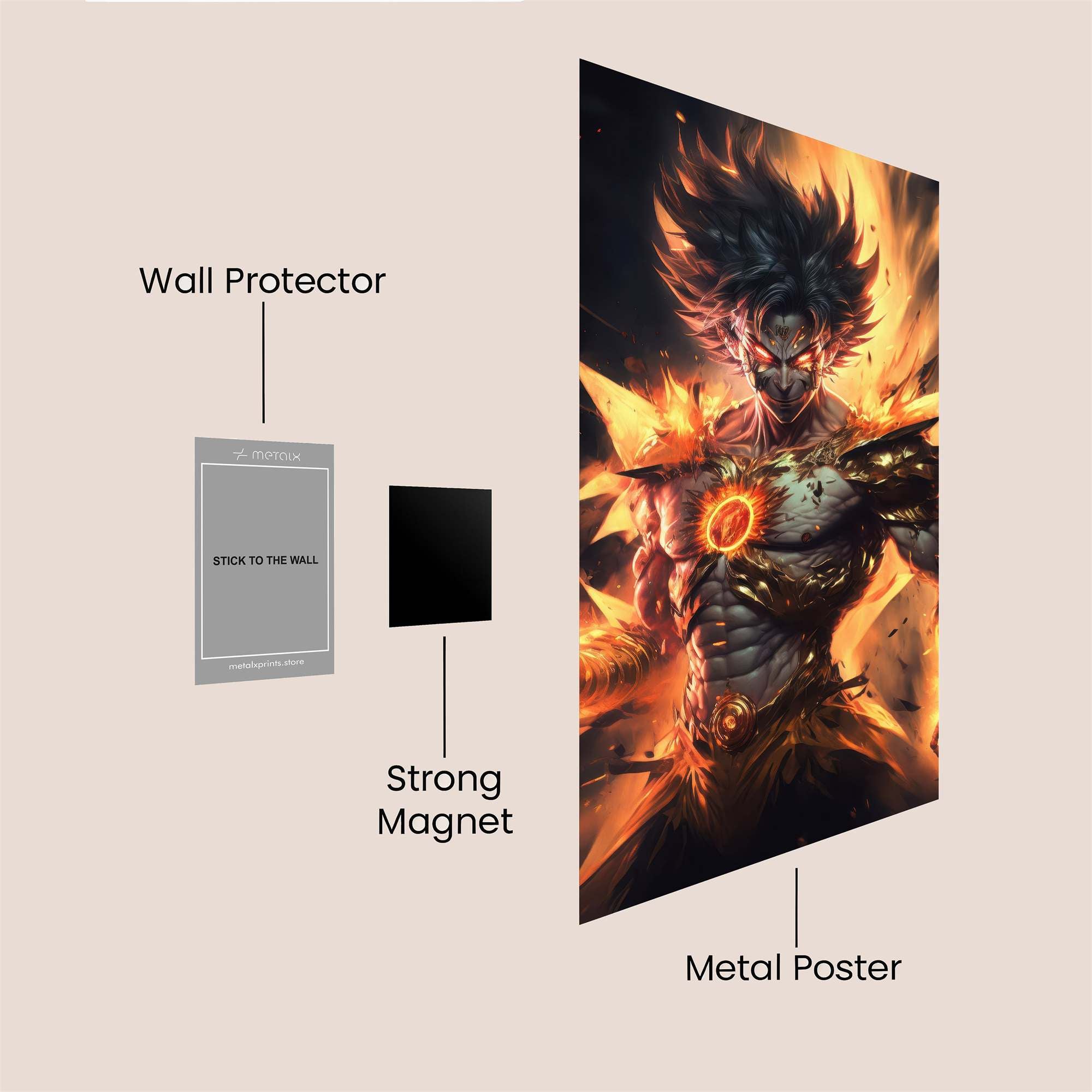 Flame Warrior Safe Wall Magnetic / M