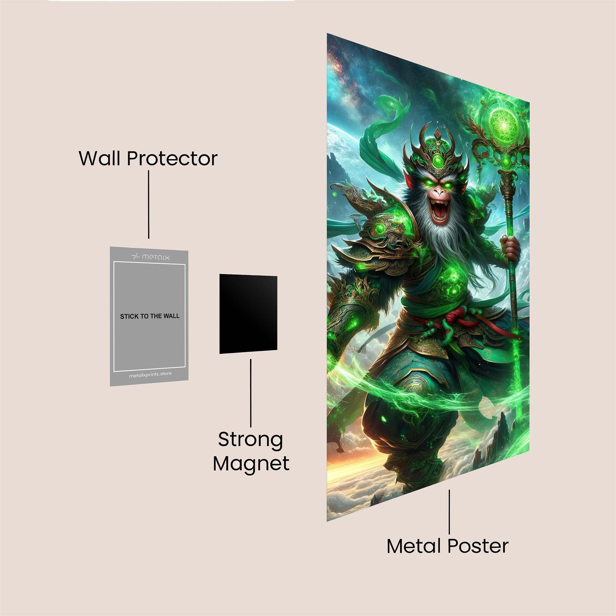 Monkey Emerald Safe Wall Magnetic / M