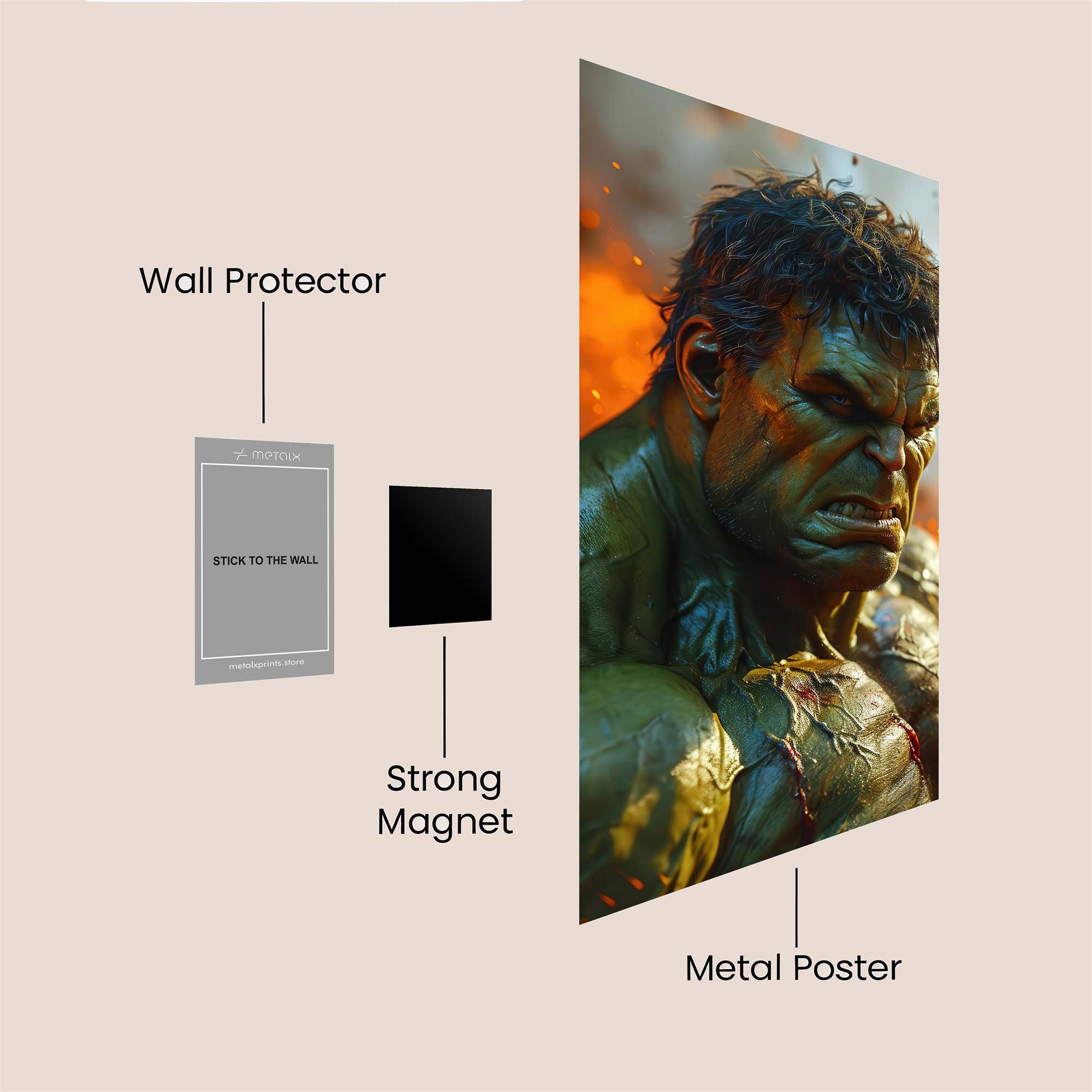 Hulk Fury Safe Wall Magnetic / M