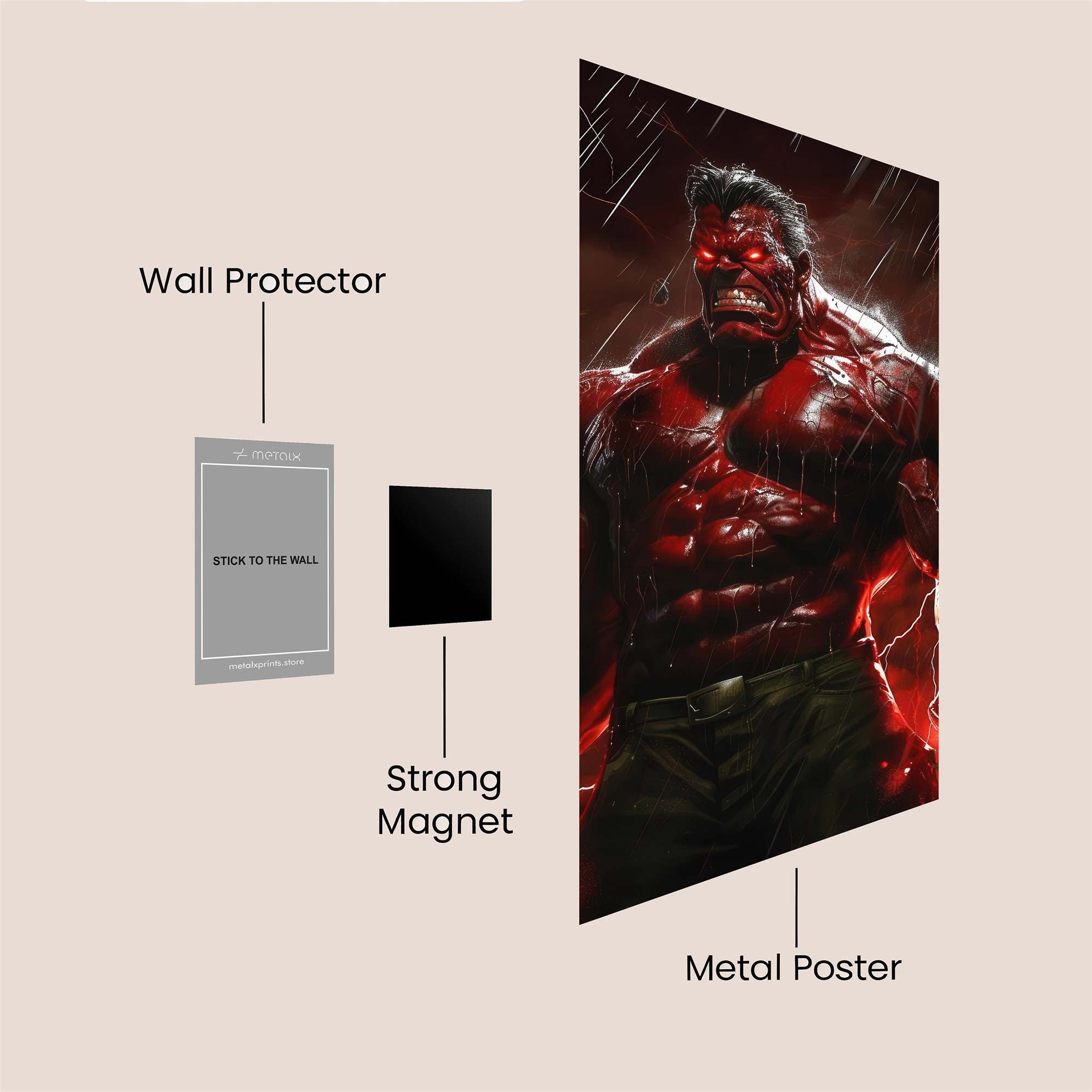 Red Fury Safe Wall Magnetic / M