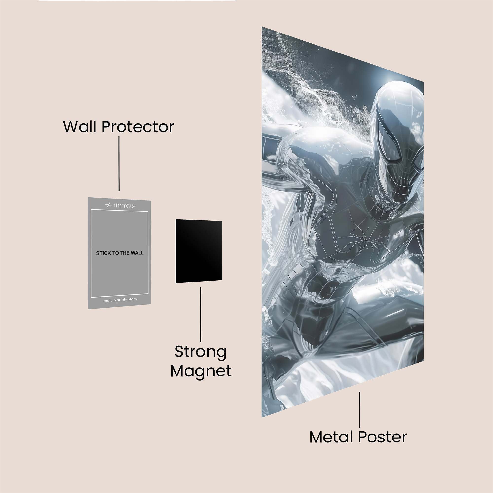 Silver Surge Safe Wall Magnetic / M