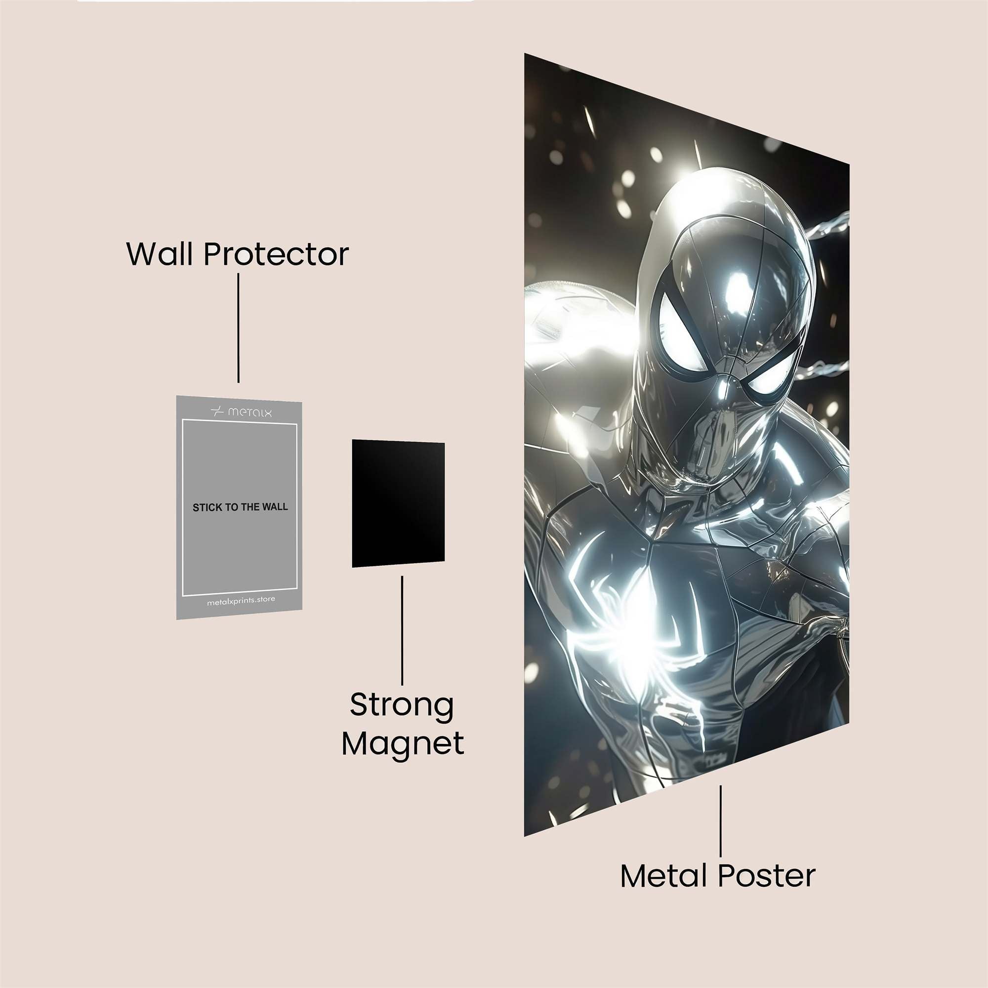 Spider-Man: Shimmer Safe Wall Magnetic / M