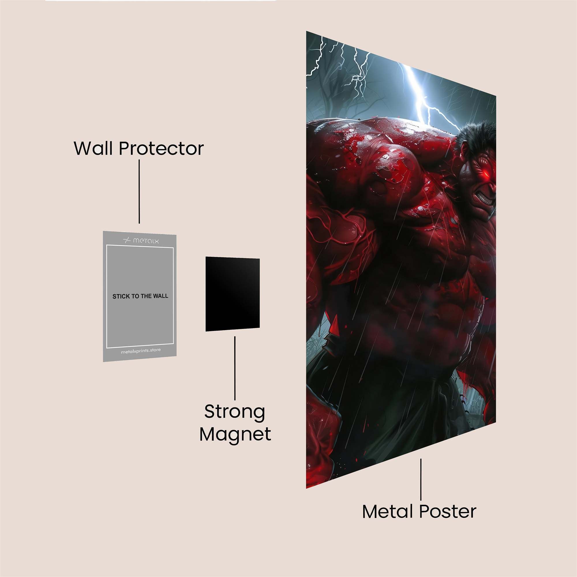 Red Fury Safe Wall Magnetic / M