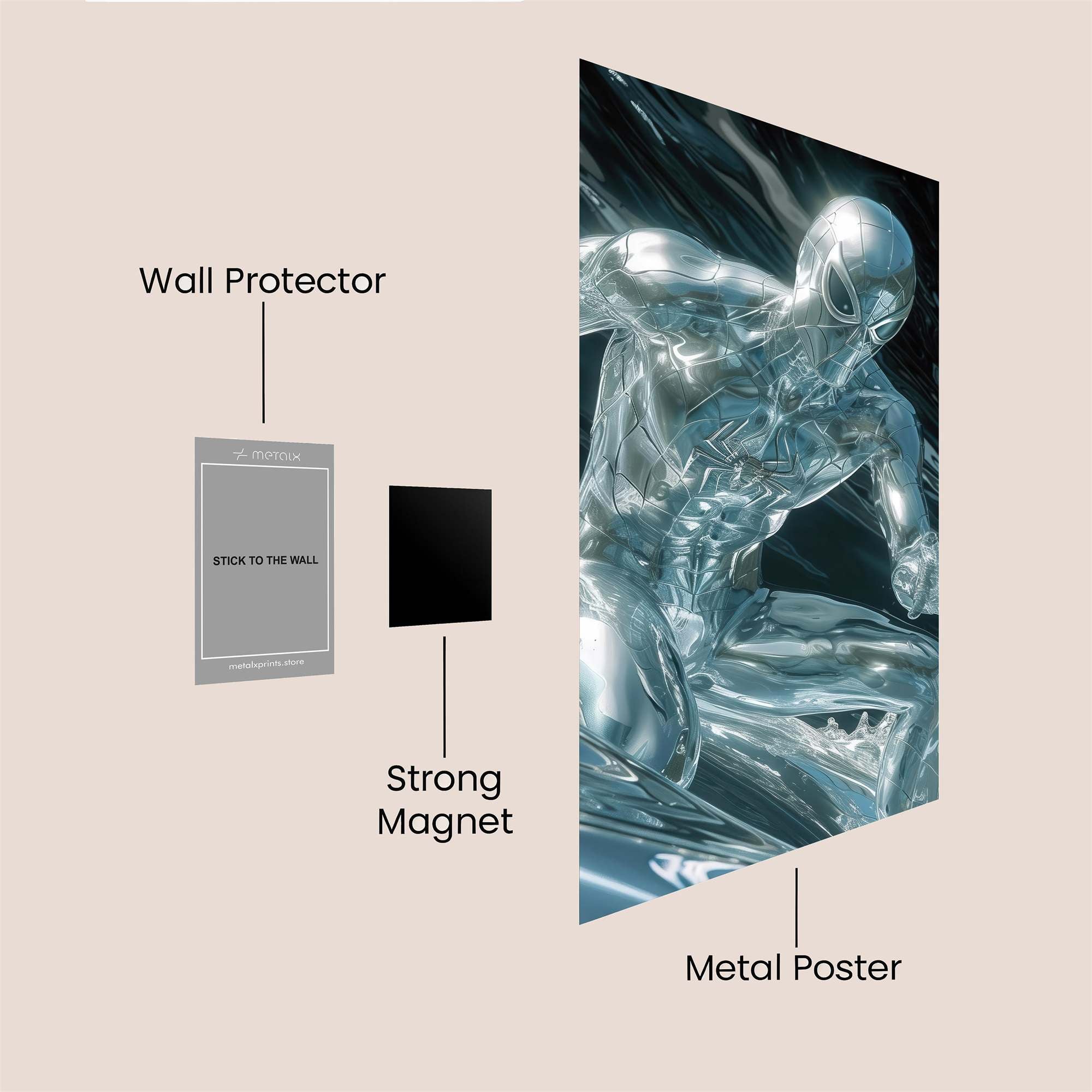 Silver Surge Safe Wall Magnetic / M