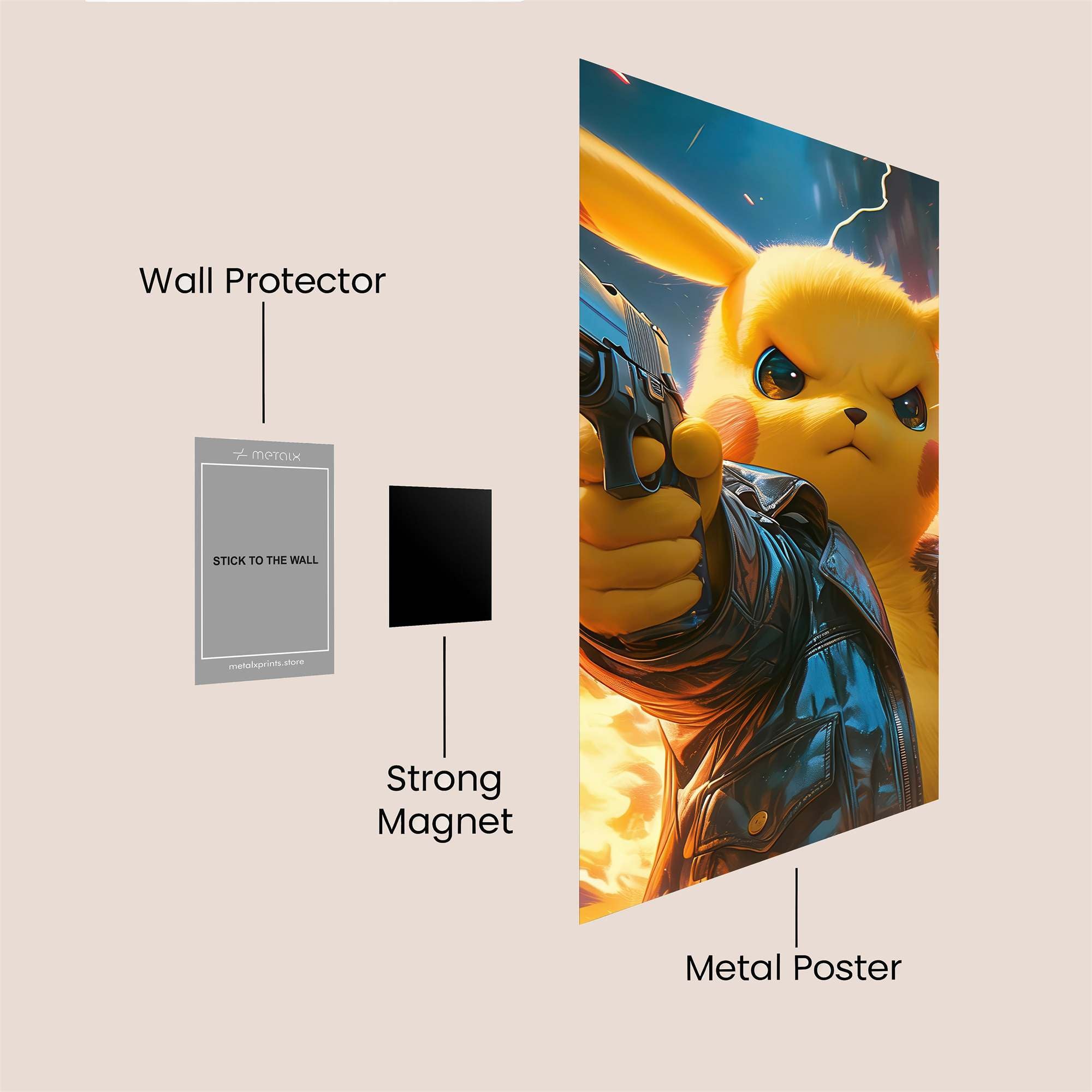 Pikachu Fury Safe Wall Magnetic / M