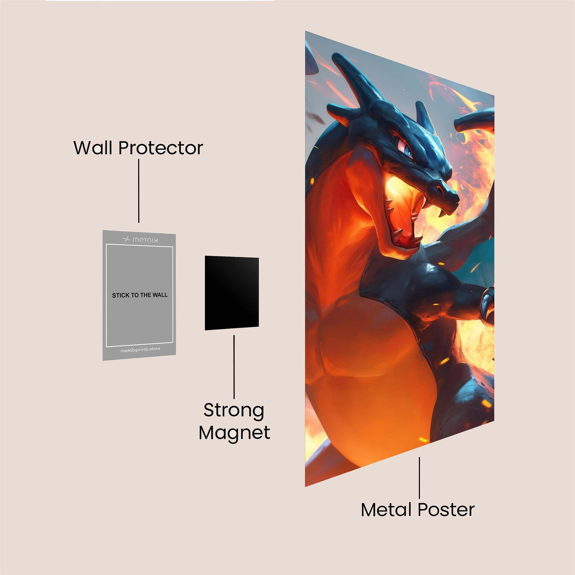 Charizard Fury Safe Wall Magnetic / M