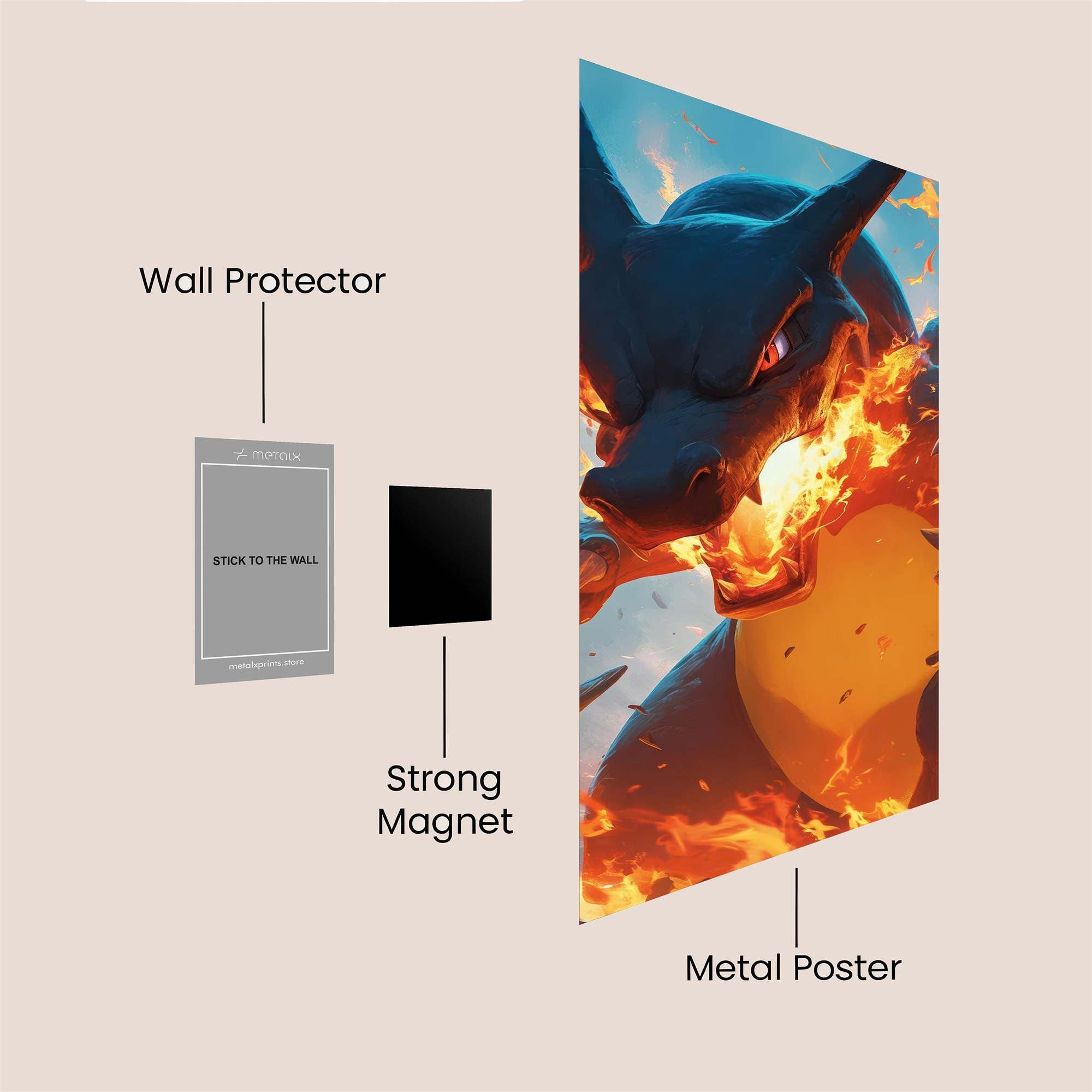 Charizard Inferno Safe Wall Magnetic / M