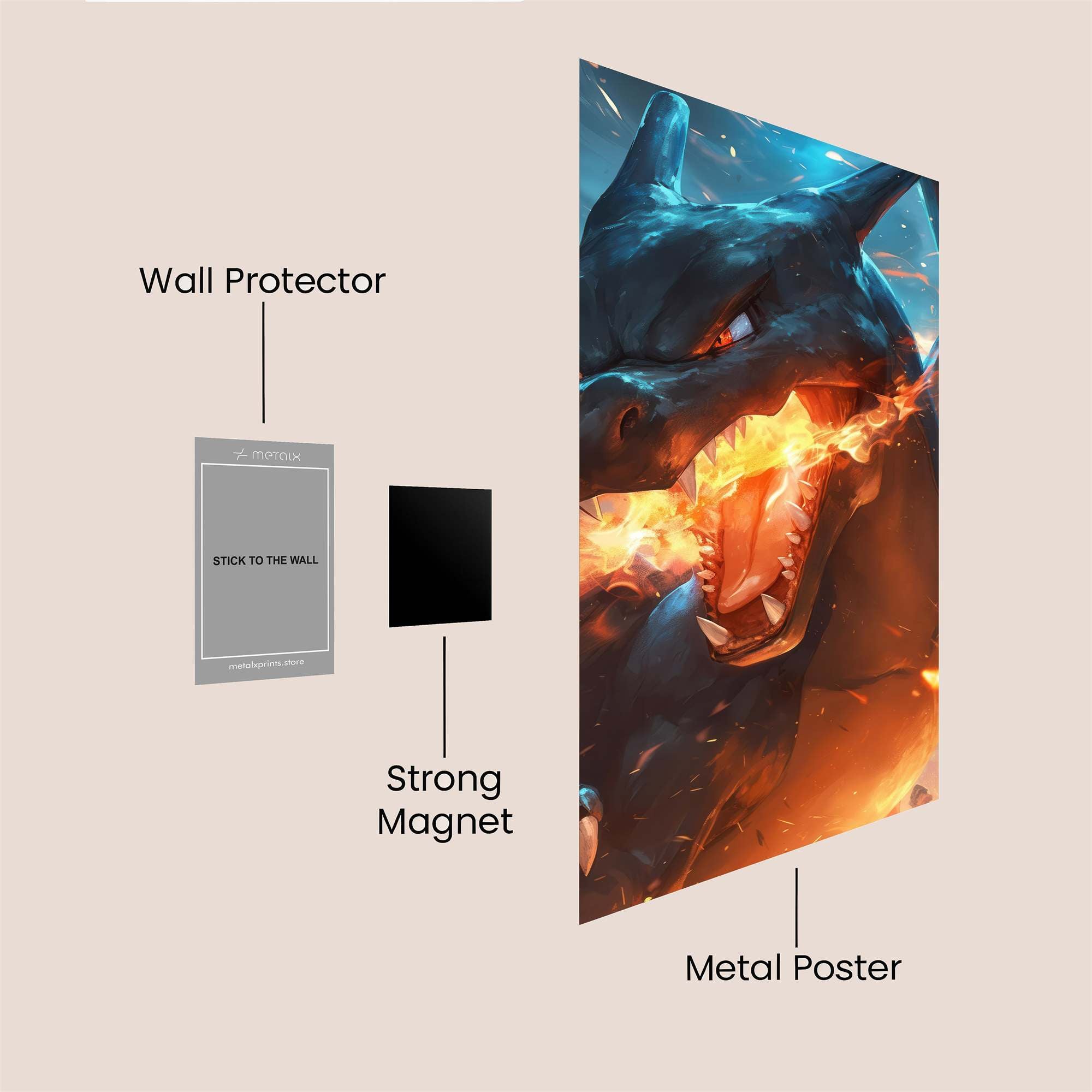 Charizard Fury Safe Wall Magnetic / M