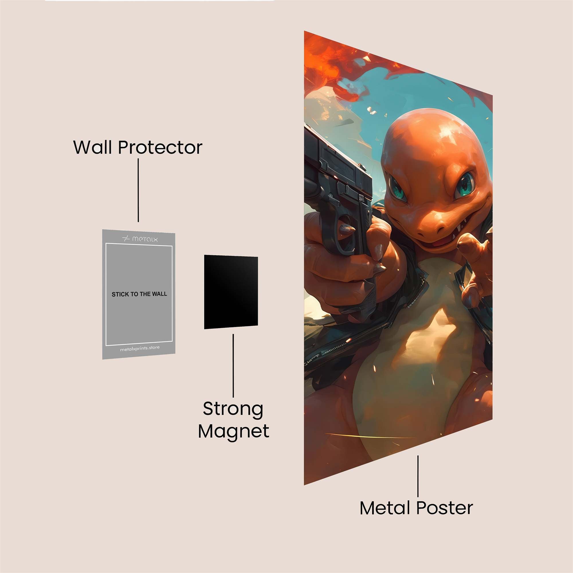 Charmander Blaze Safe Wall Magnetic / M