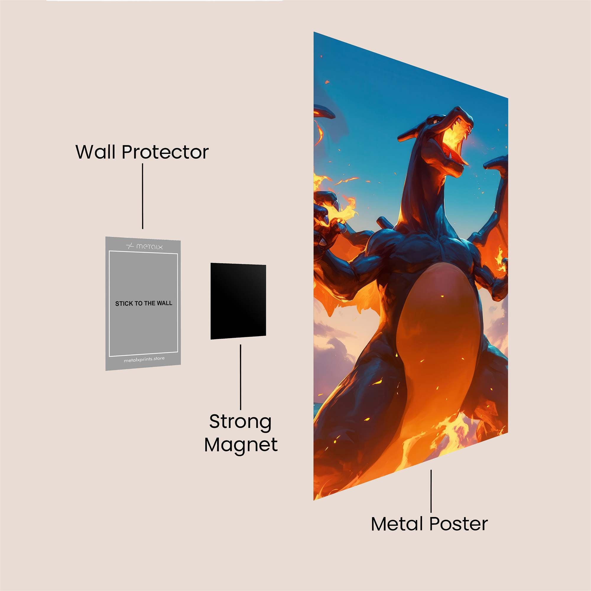 Charizard Blaze Safe Wall Magnetic / M