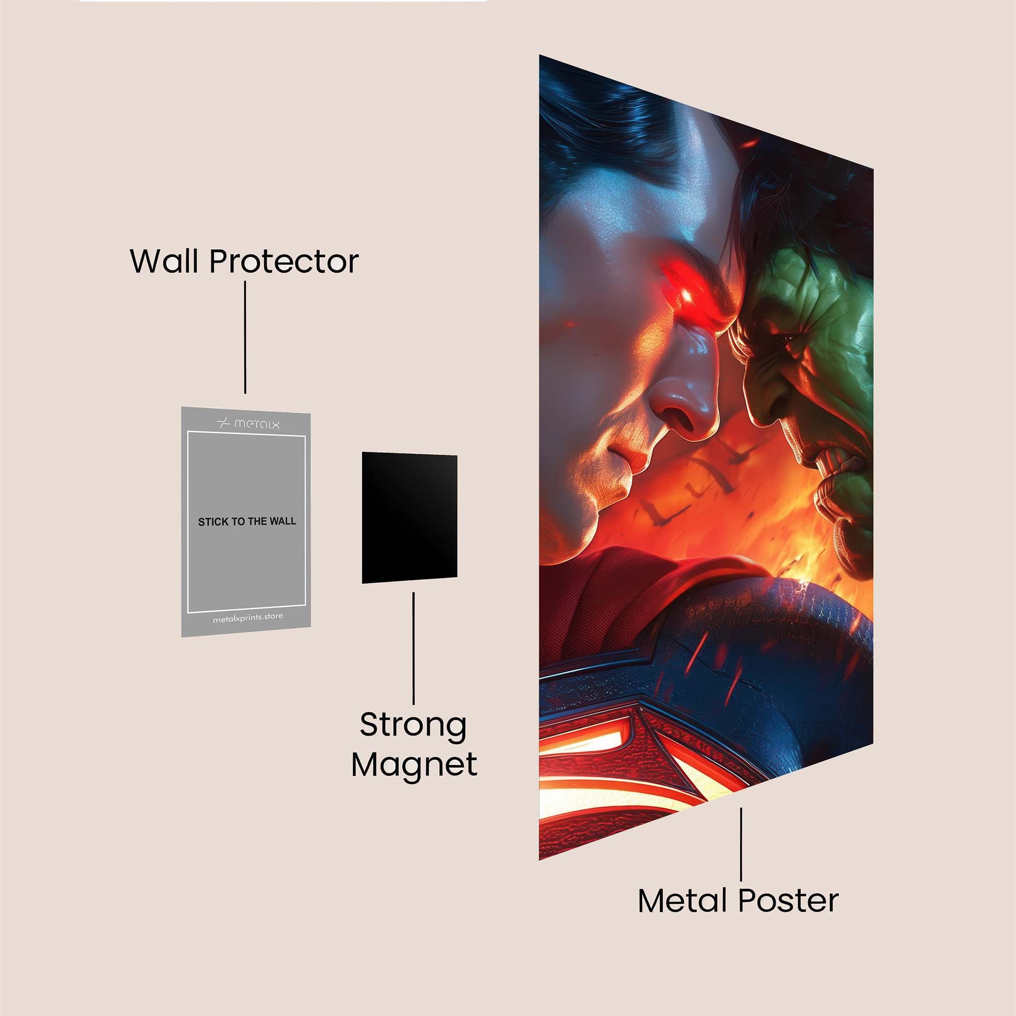 Superhero Confrontation Safe Wall Magnetic / M