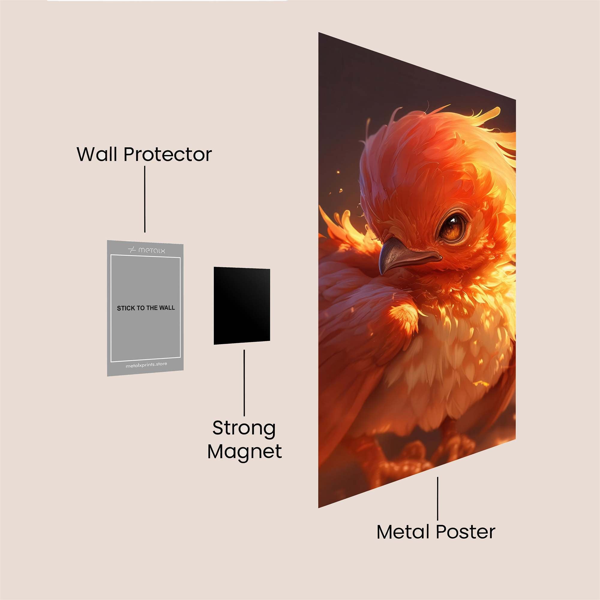 Fiery Fowl Safe Wall Magnetic / M