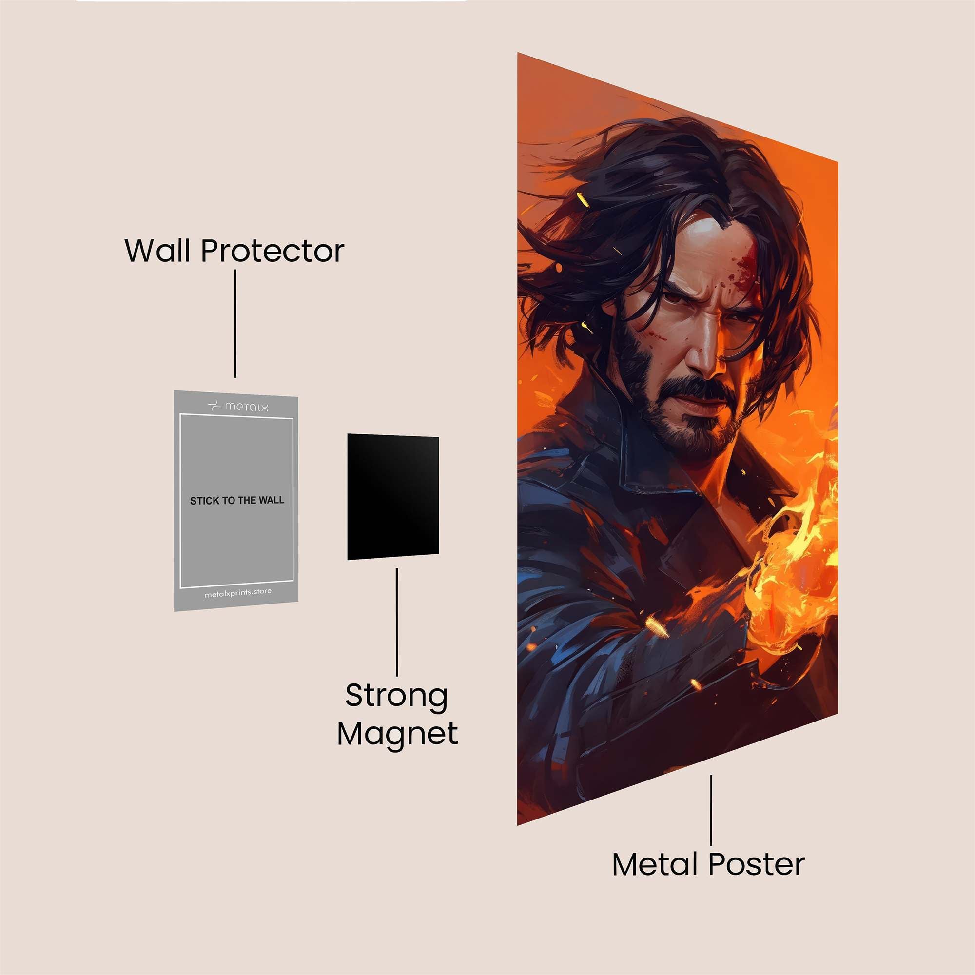Inferno Warrior Safe Wall Magnetic / M