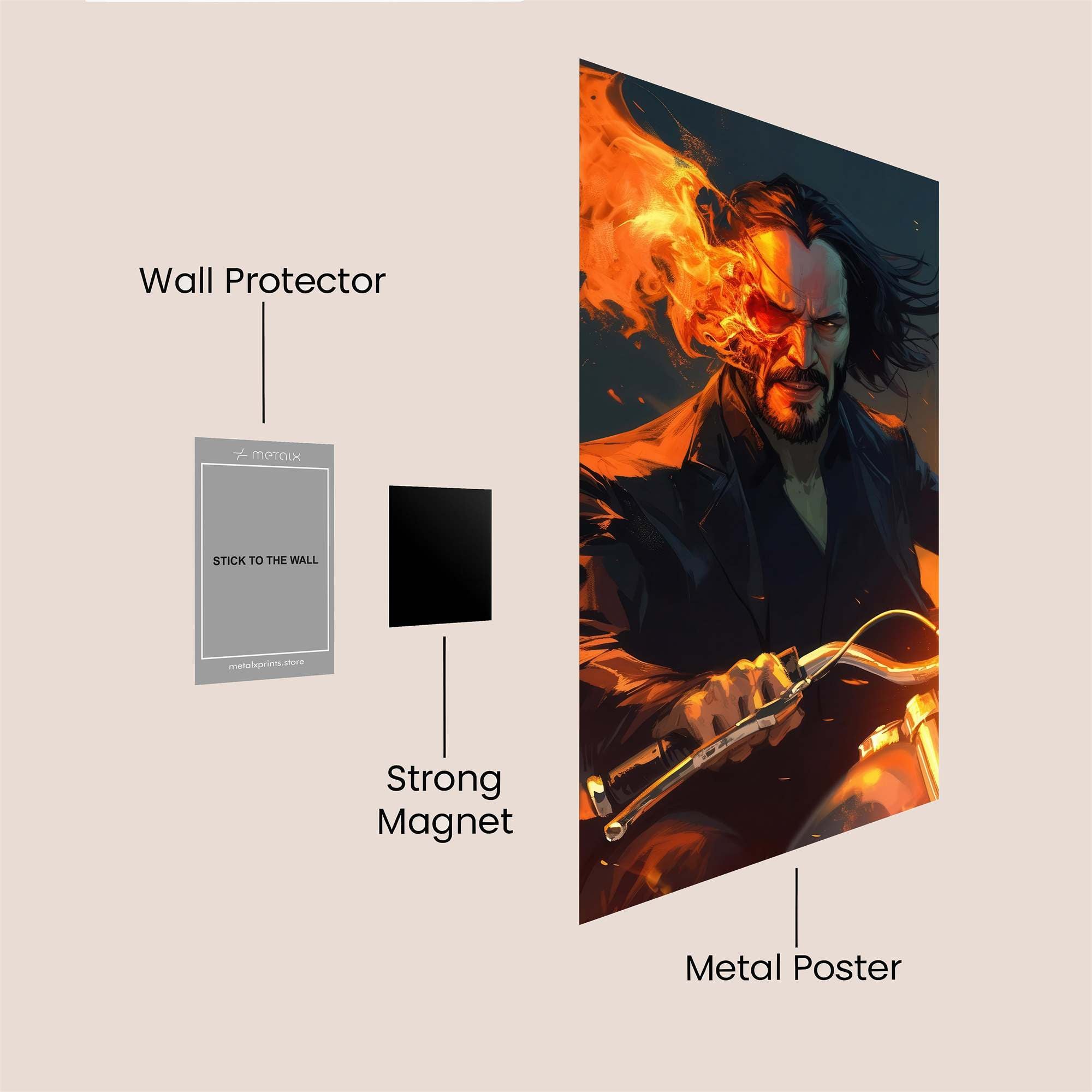 Fiery Ride Safe Wall Magnetic / M