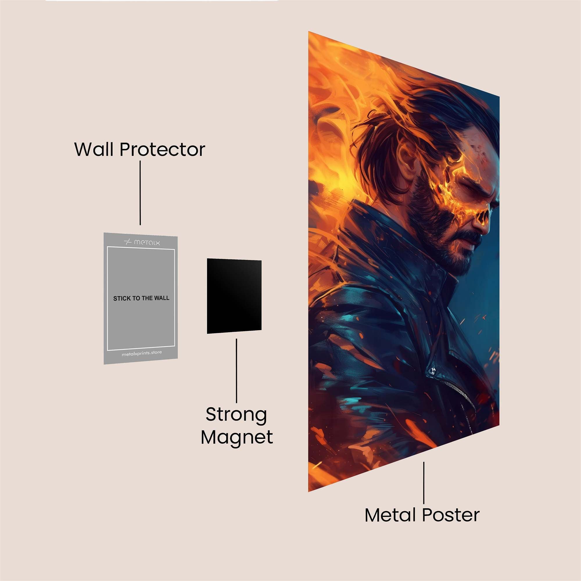 Fiery Desolation Safe Wall Magnetic / M