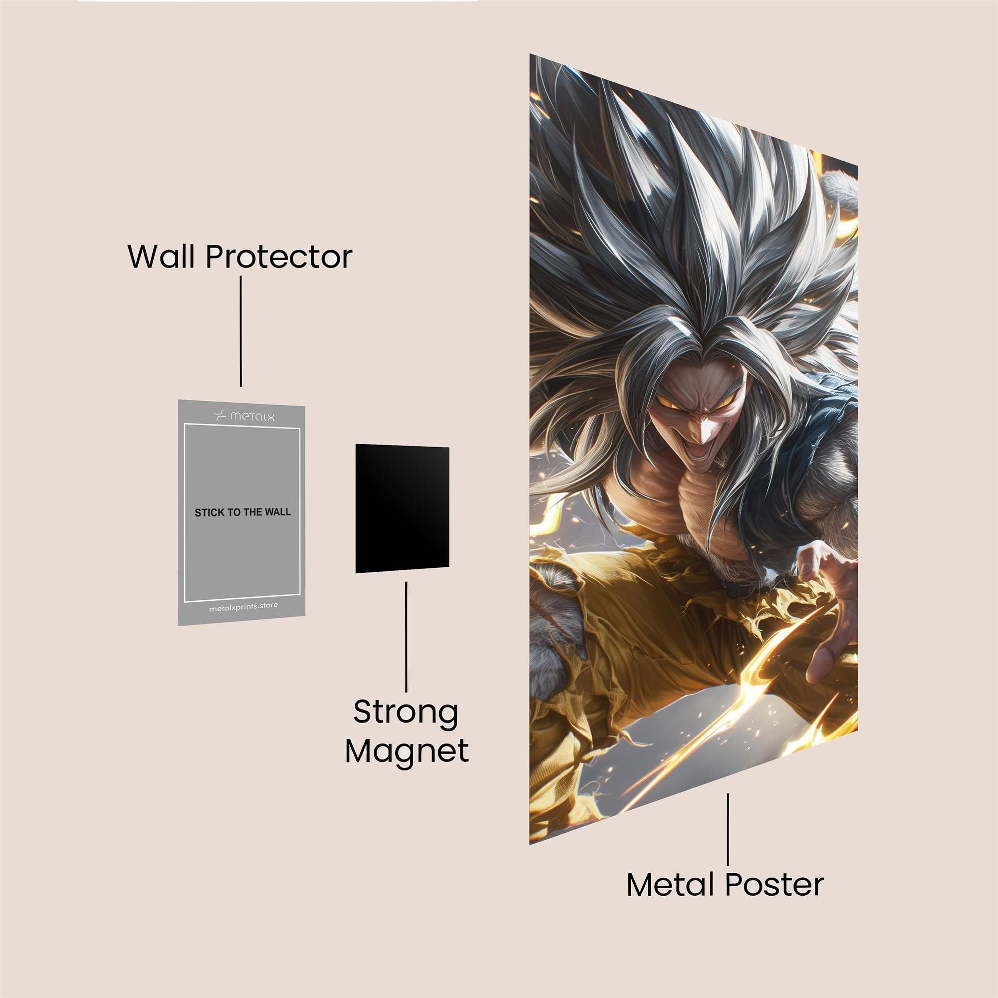 Saiyan Fury Safe Wall Magnetic / M
