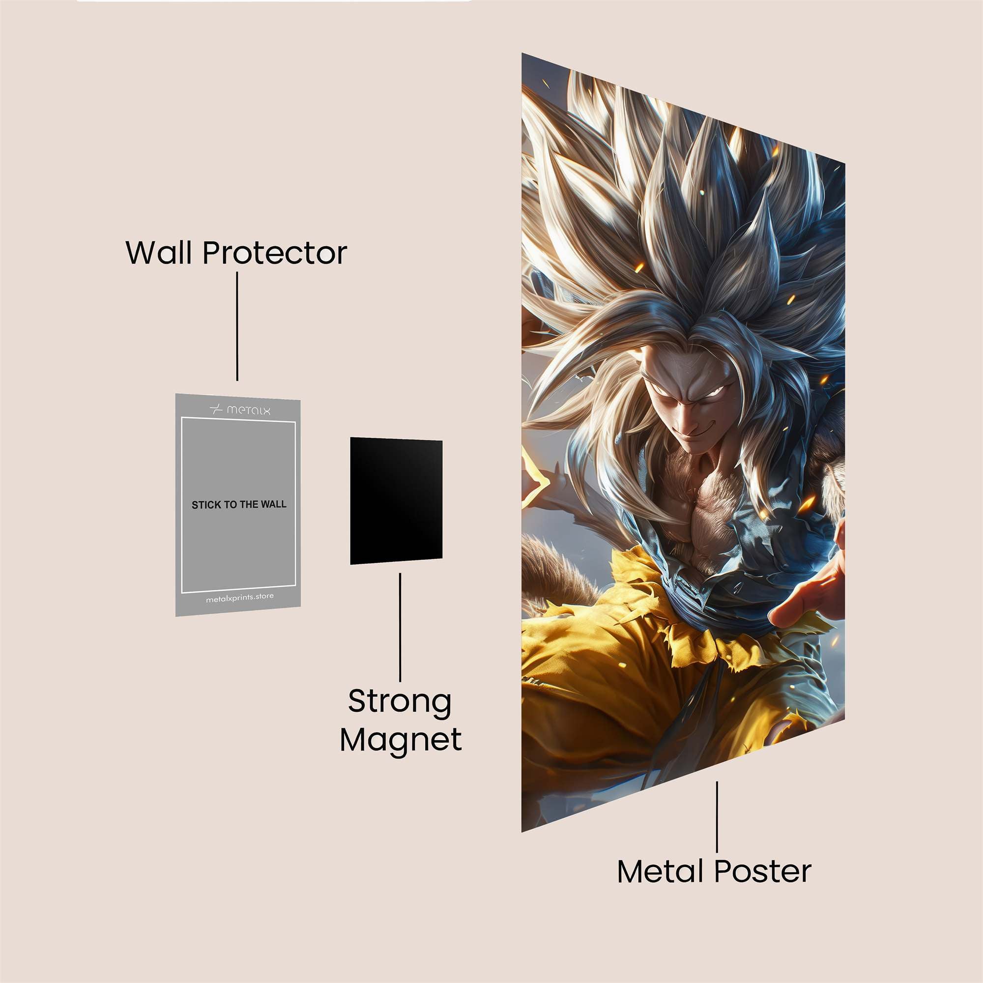 Saiyan Fury Safe Wall Magnetic / M