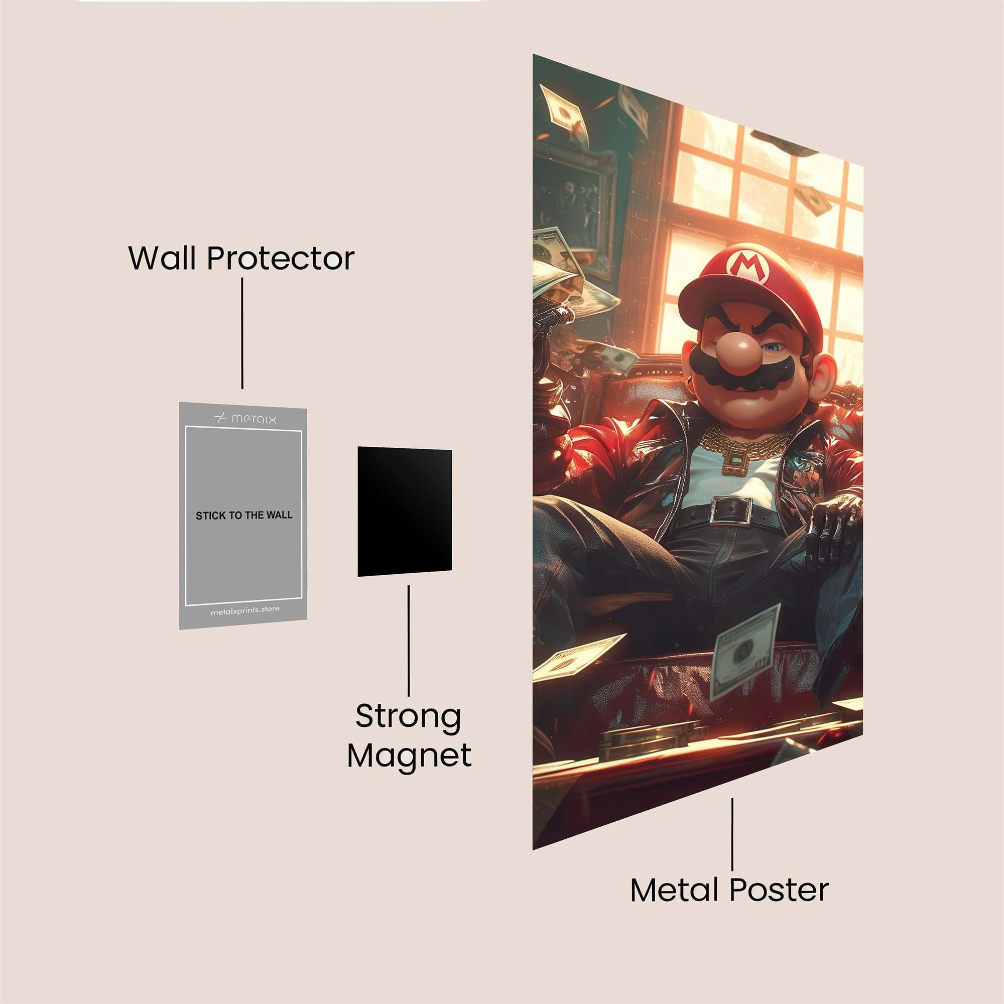 Mario Tycoon Safe Wall Magnetic / M