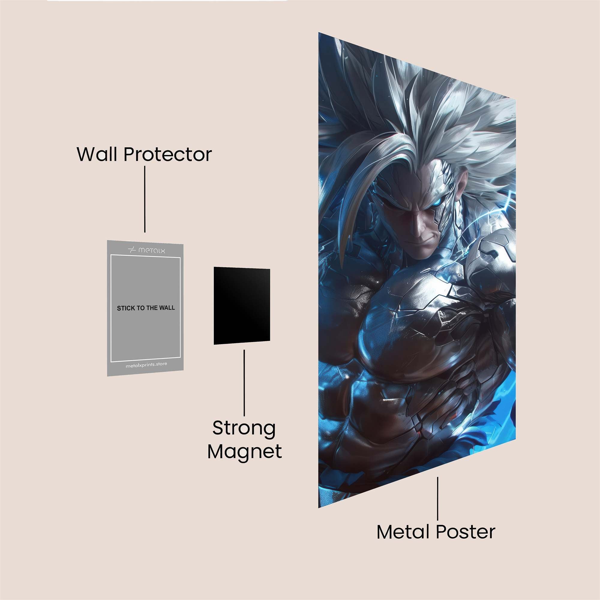 Silver Fury Safe Wall Magnetic / M