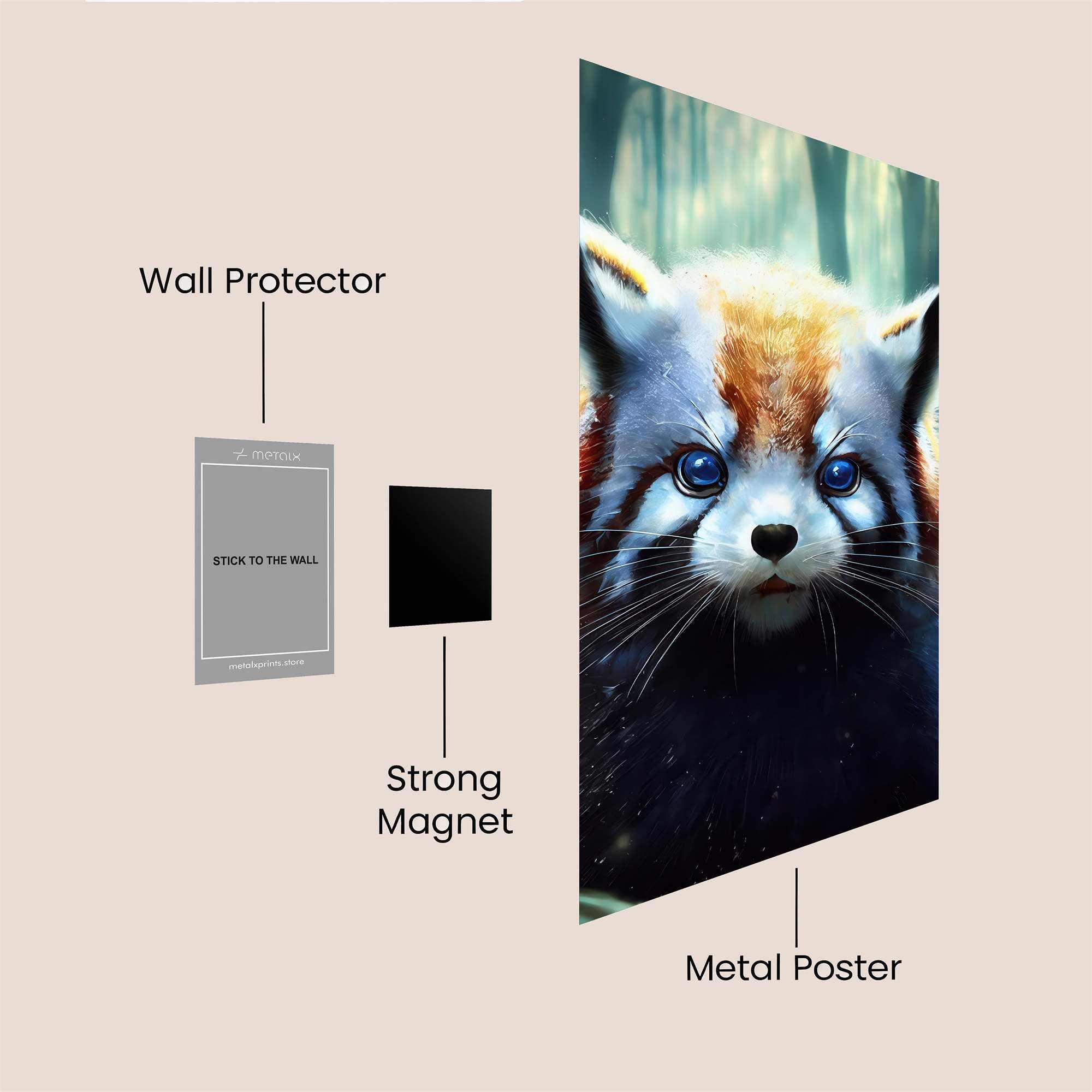 Red Panda Enchantment Safe Wall Magnetic / M