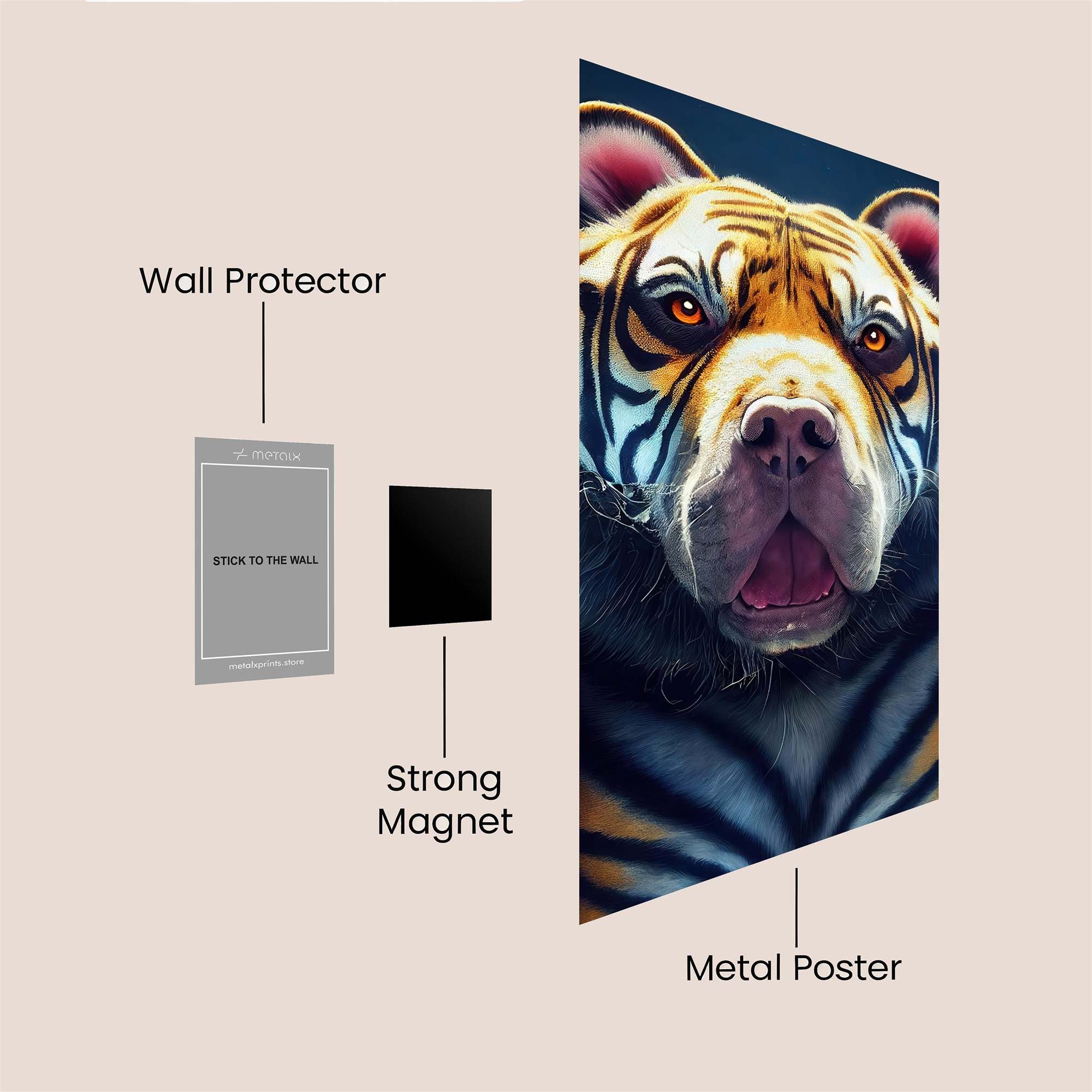TigerPug Fierce Safe Wall Magnetic / M