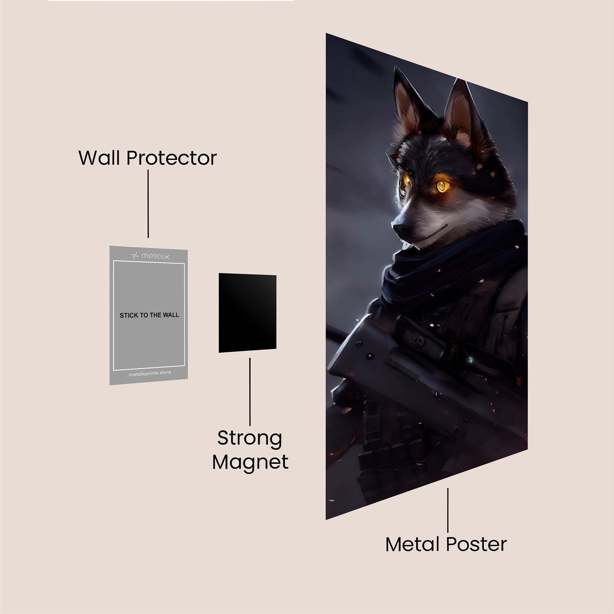 Wolf Vigilance Safe Wall Magnetic / M