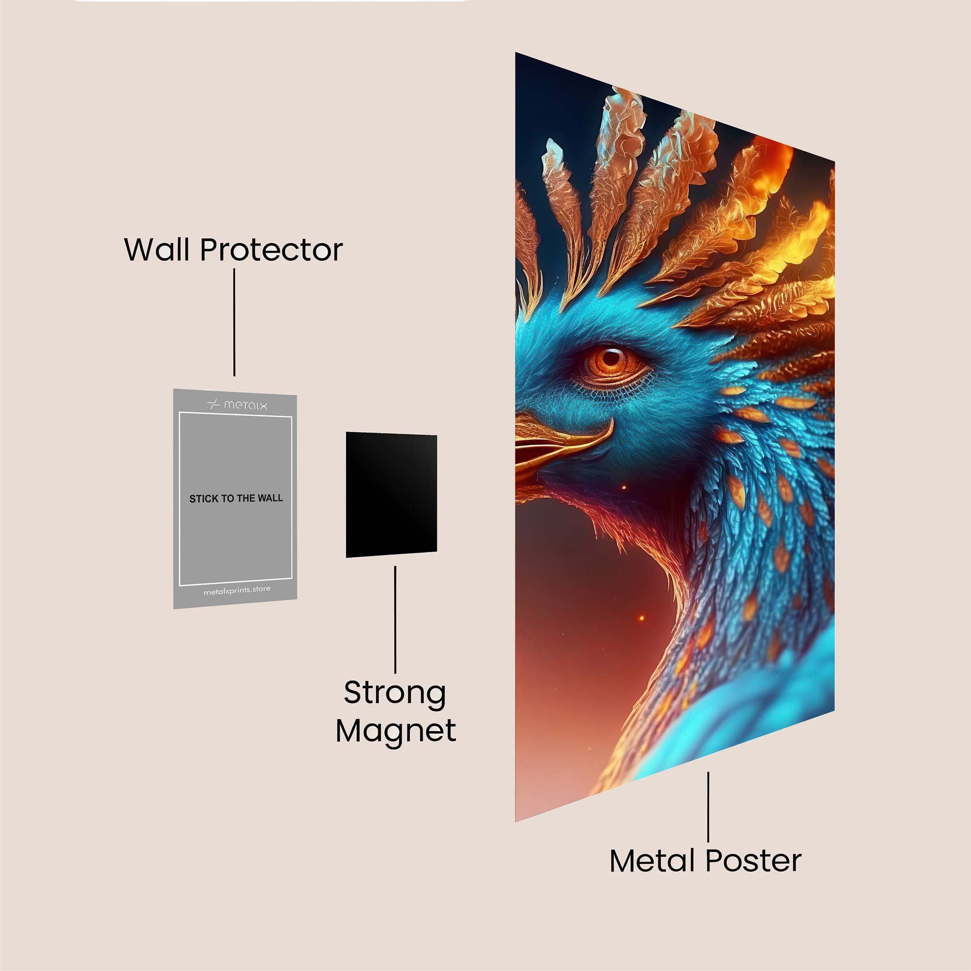 Phoenix Blaze Safe Wall Magnetic / M