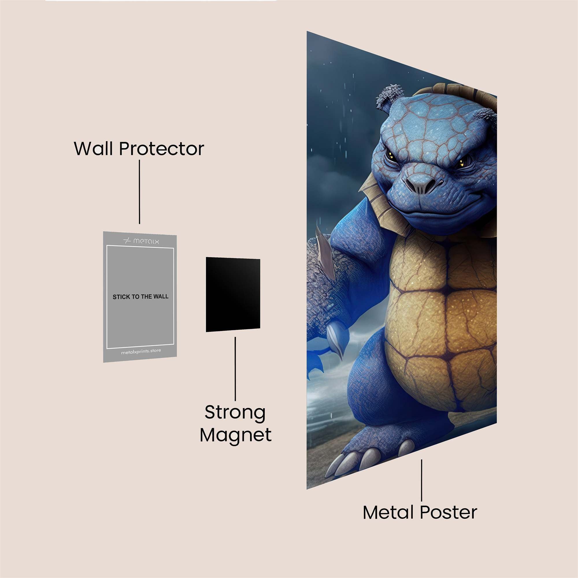 Blastoise Brooding Safe Wall Magnetic / M