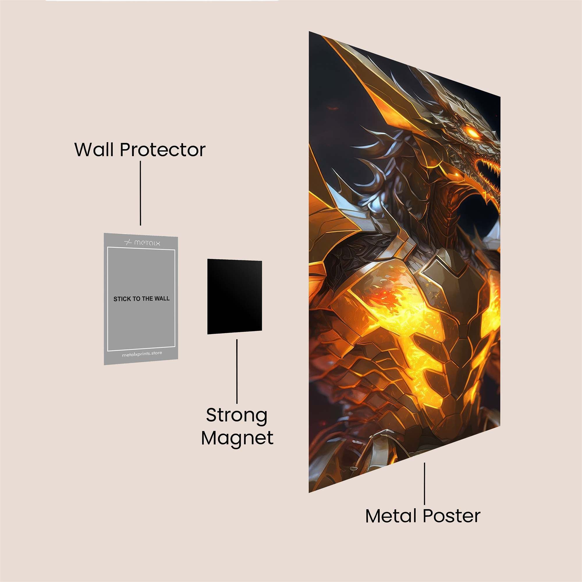 Dragon Blaze Safe Wall Magnetic / M