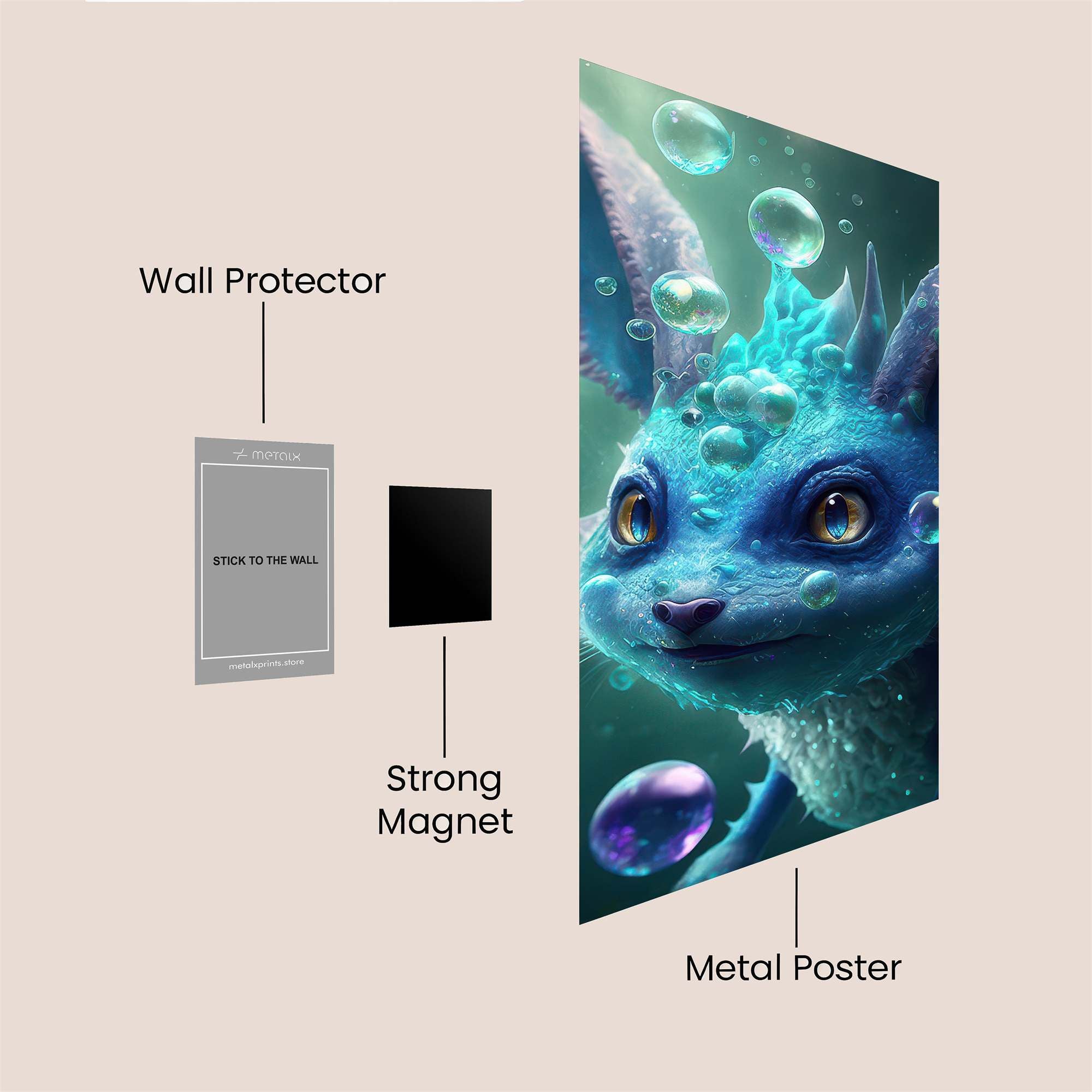 Vaporeon Whimsy Safe Wall Magnetic / M