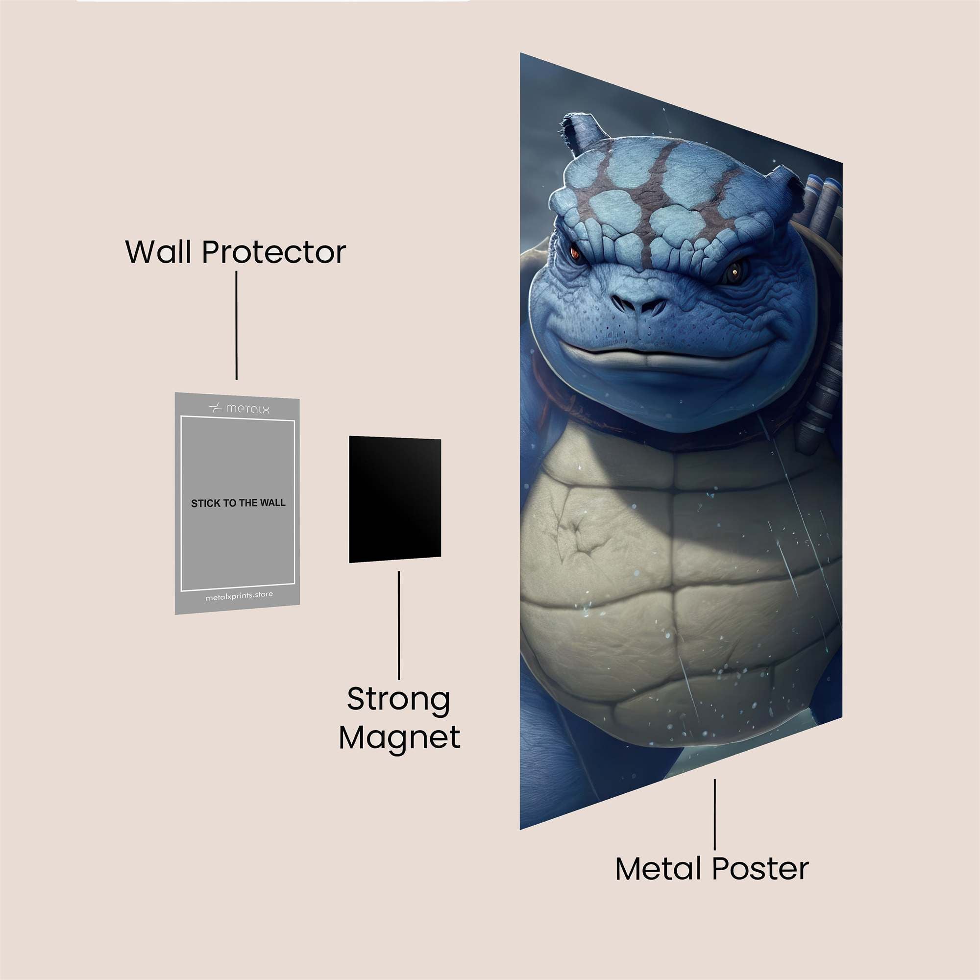Blastoise Brooding Safe Wall Magnetic / M