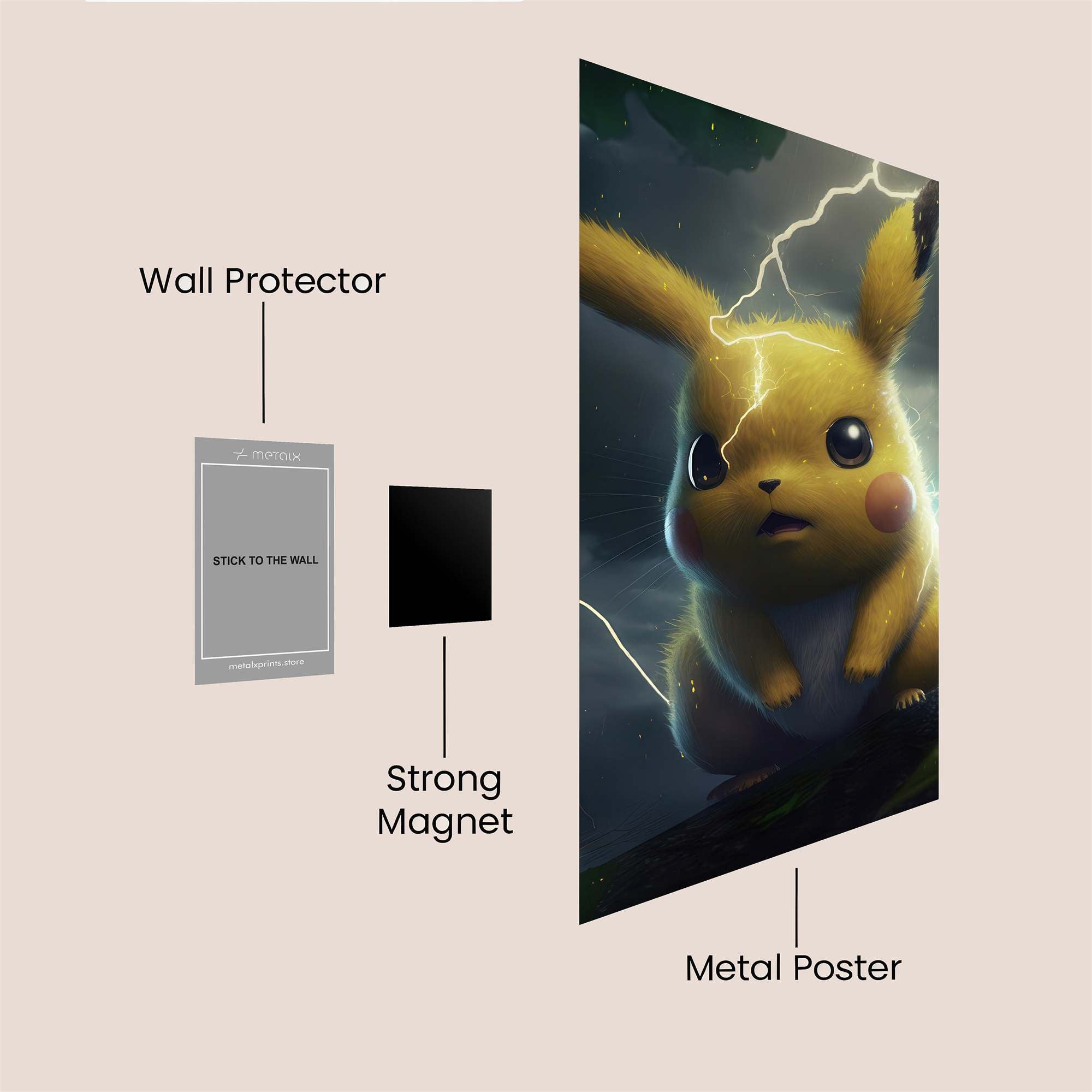 Pikachu Thunderstruck Safe Wall Magnetic / M
