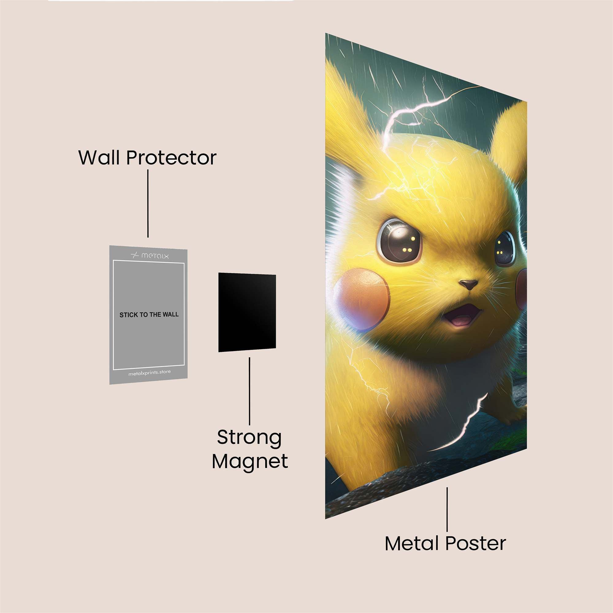 Pikachu Peril Safe Wall Magnetic / M