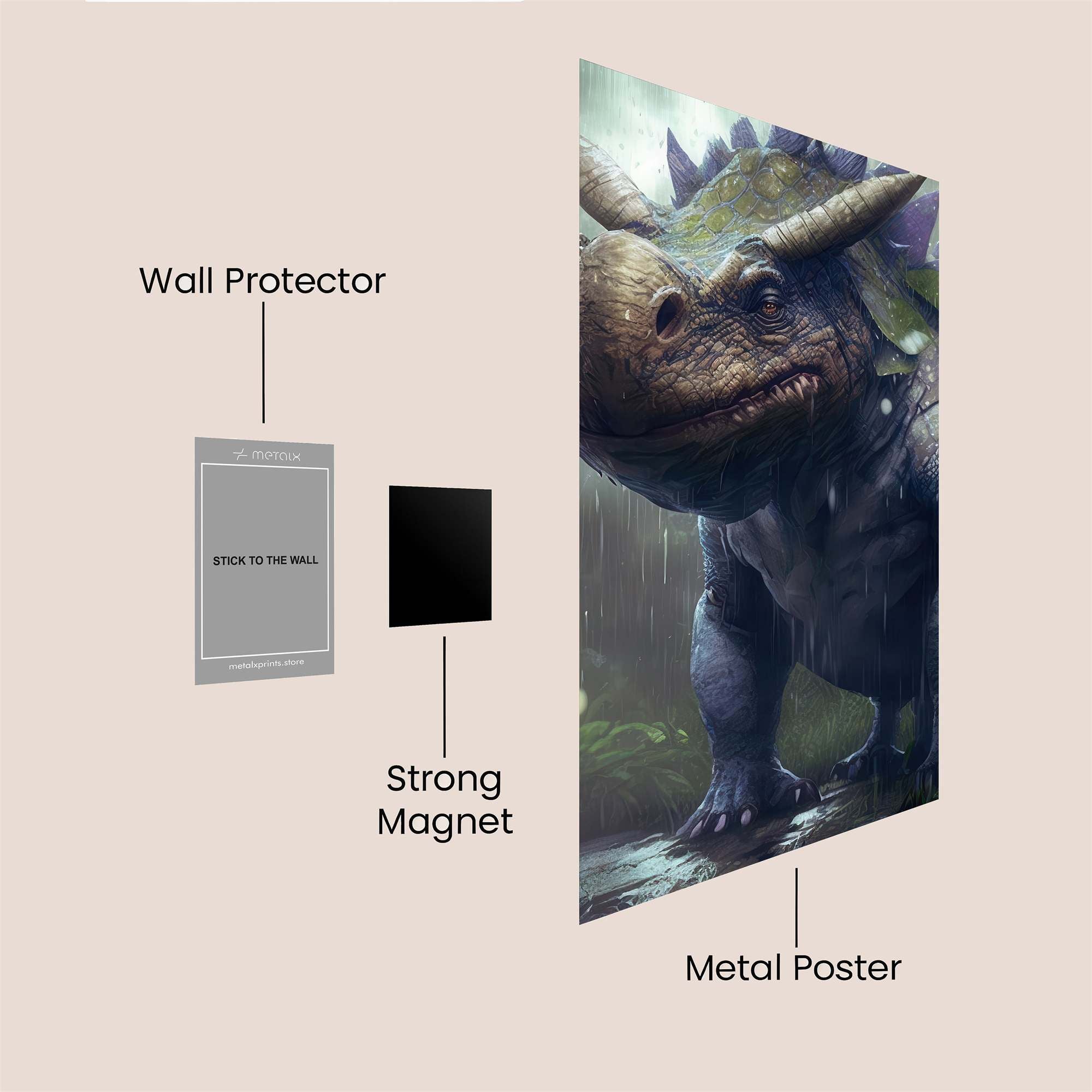 Dino Drizzle Safe Wall Magnetic / M