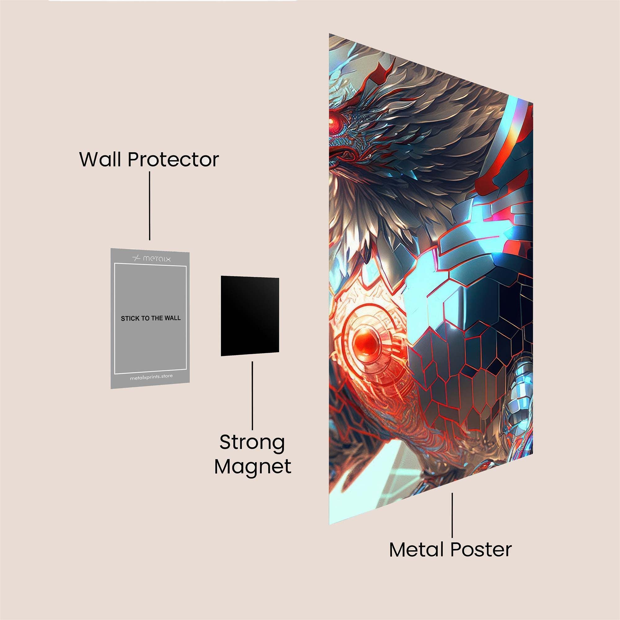 Phoenix Futuristic Safe Wall Magnetic / M