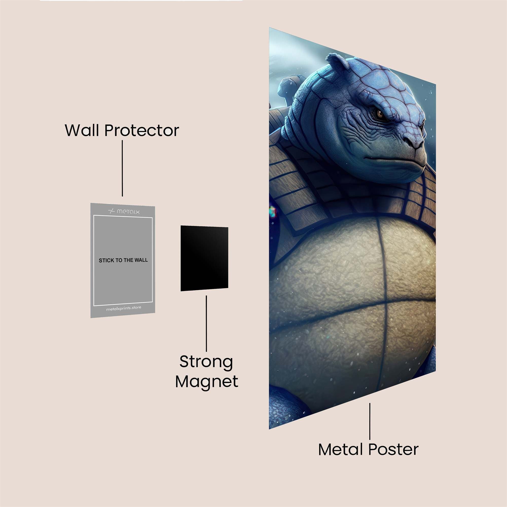 Blastoise Brooding Safe Wall Magnetic / M