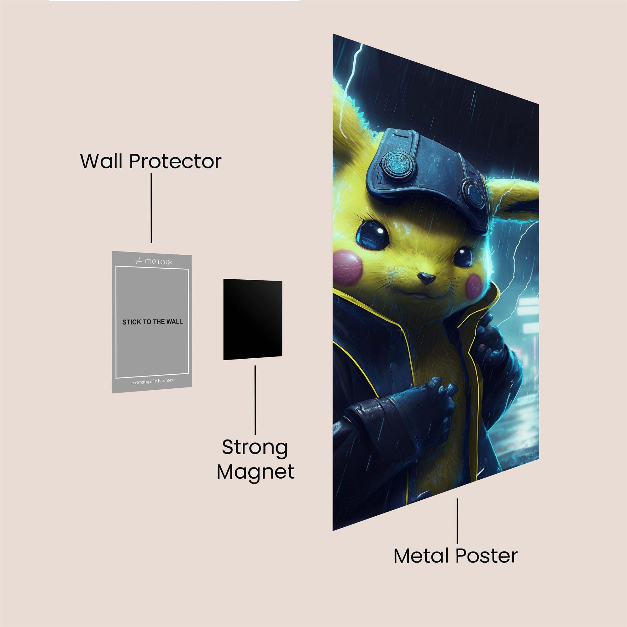 Pikachu Pulse Safe Wall Magnetic / M