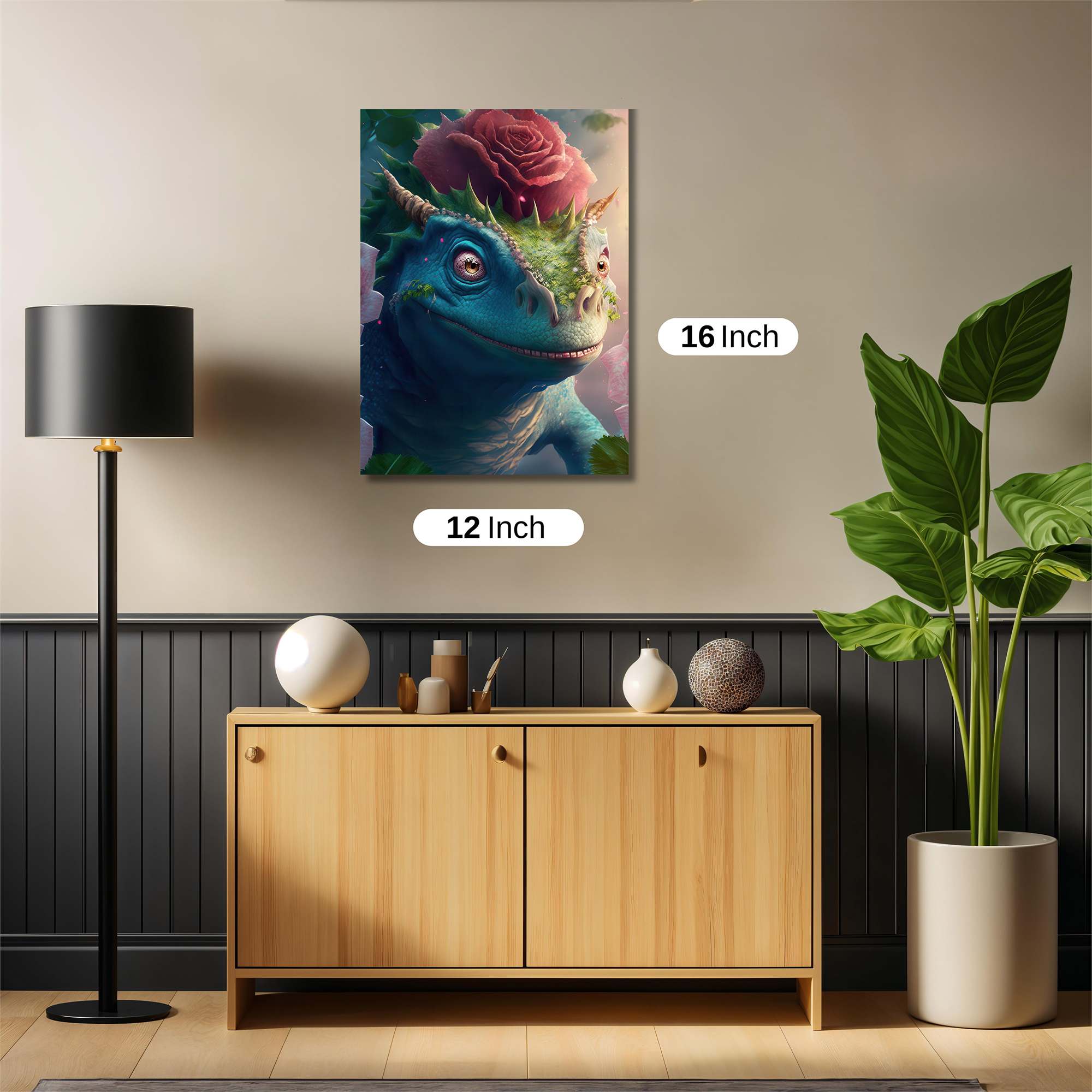 Floral Dragon Safe Wall Magnetic / M