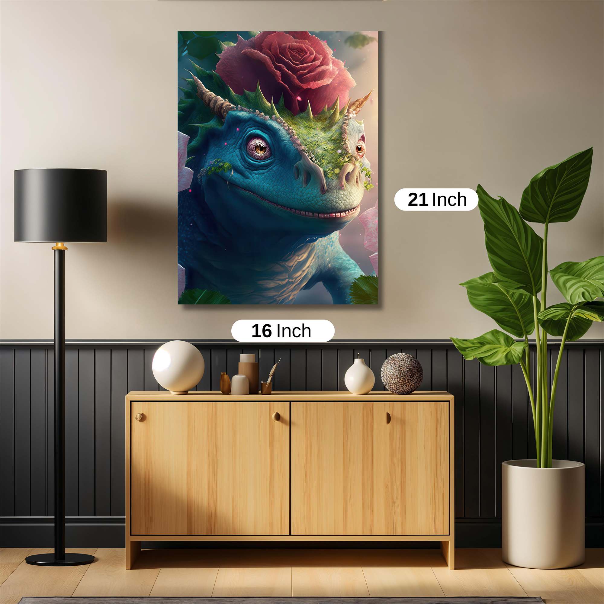 Floral Dragon Safe Wall Magnetic / M
