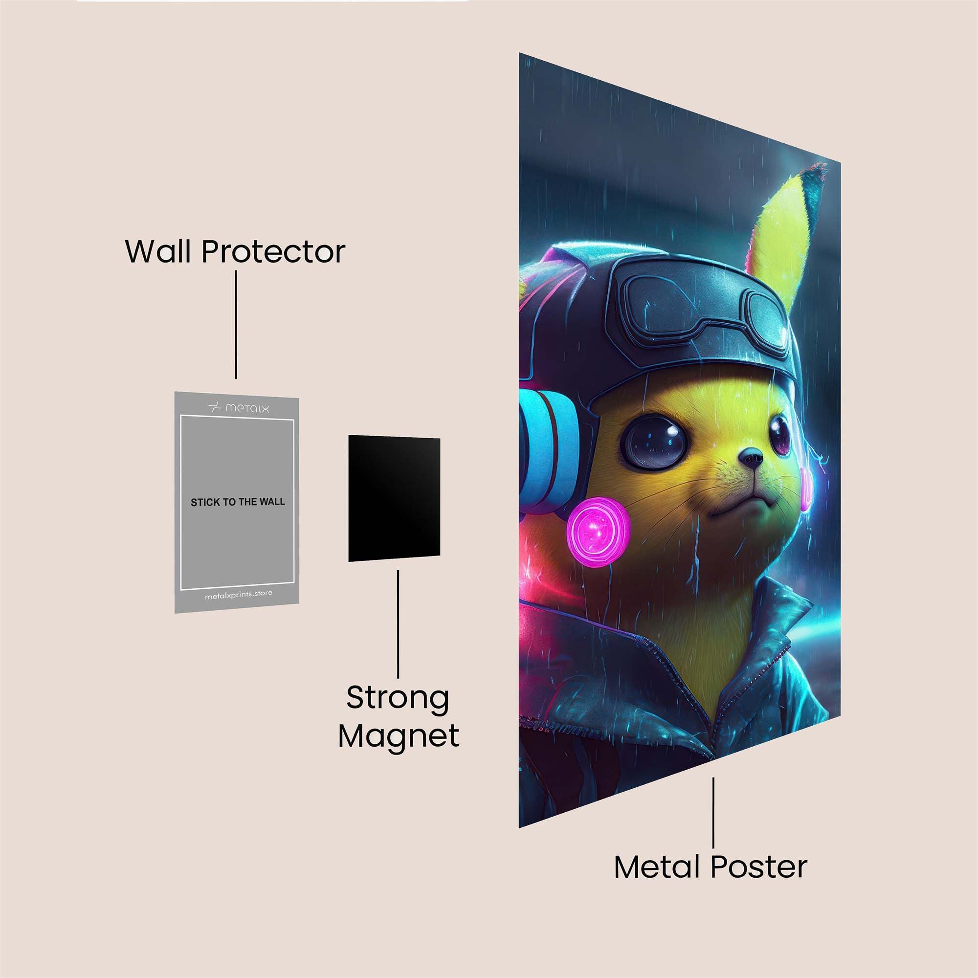 Pikachu Pulse Safe Wall Magnetic / M