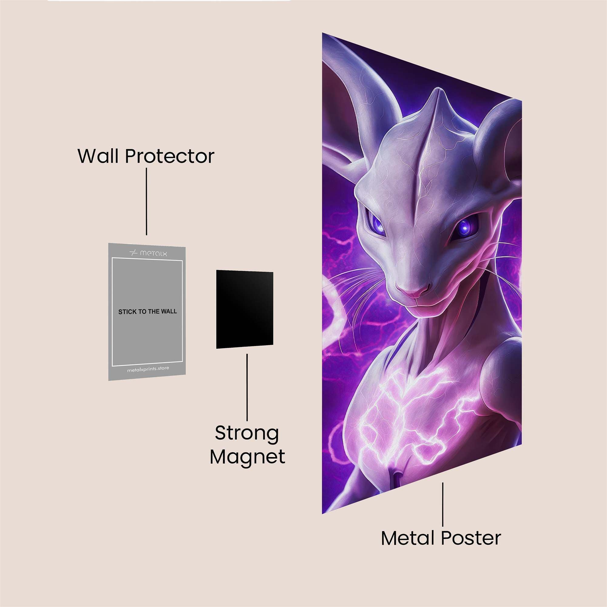 Mewtwo Menace Safe Wall Magnetic / M