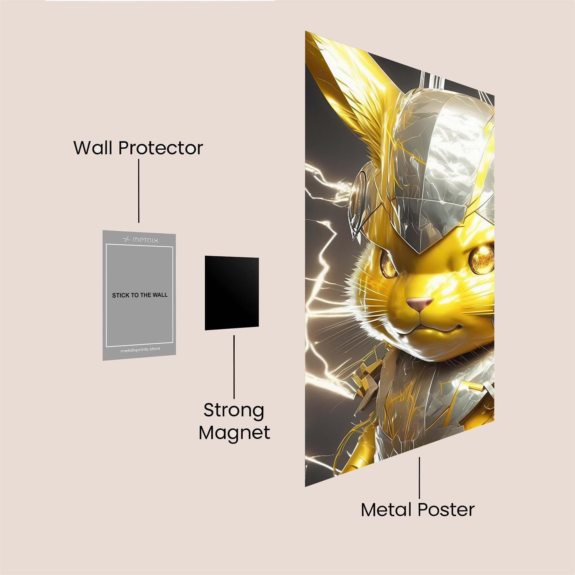 Pikachu Thunderous Safe Wall Magnetic / M