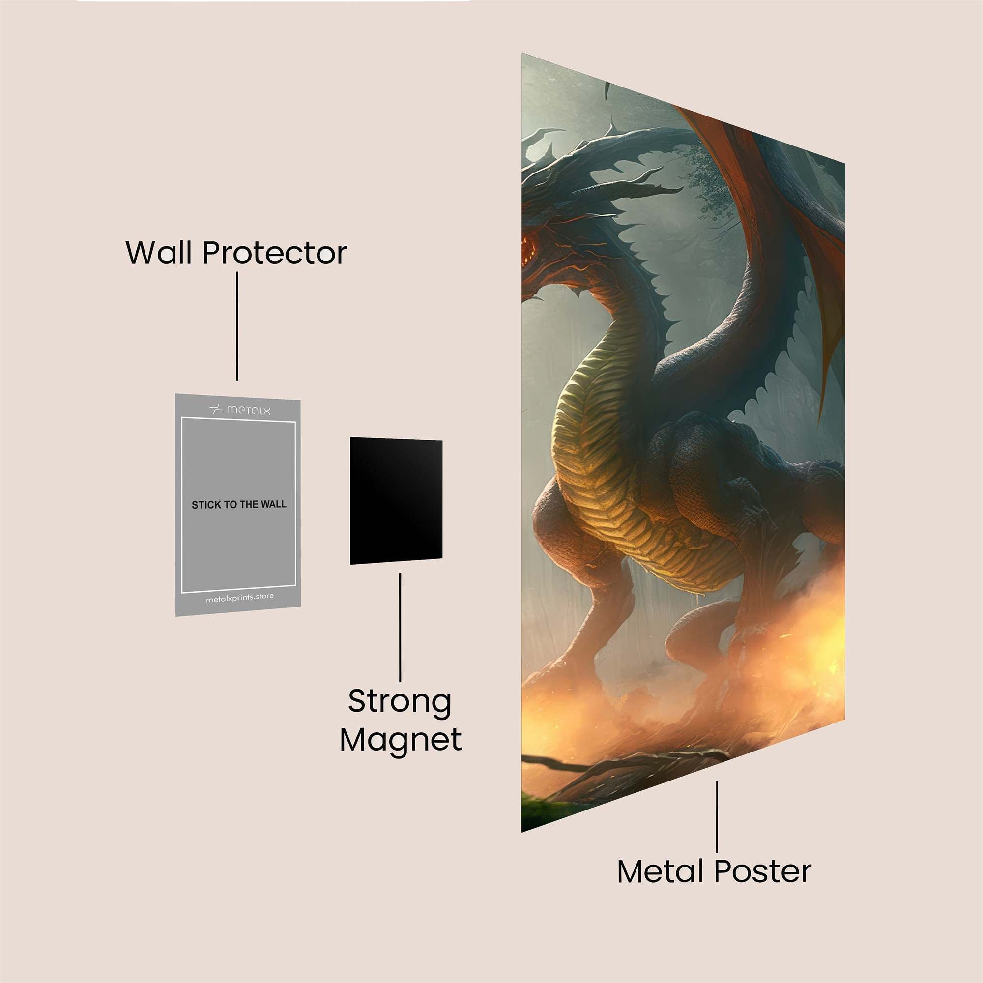 Dragon Blaze Safe Wall Magnetic / M