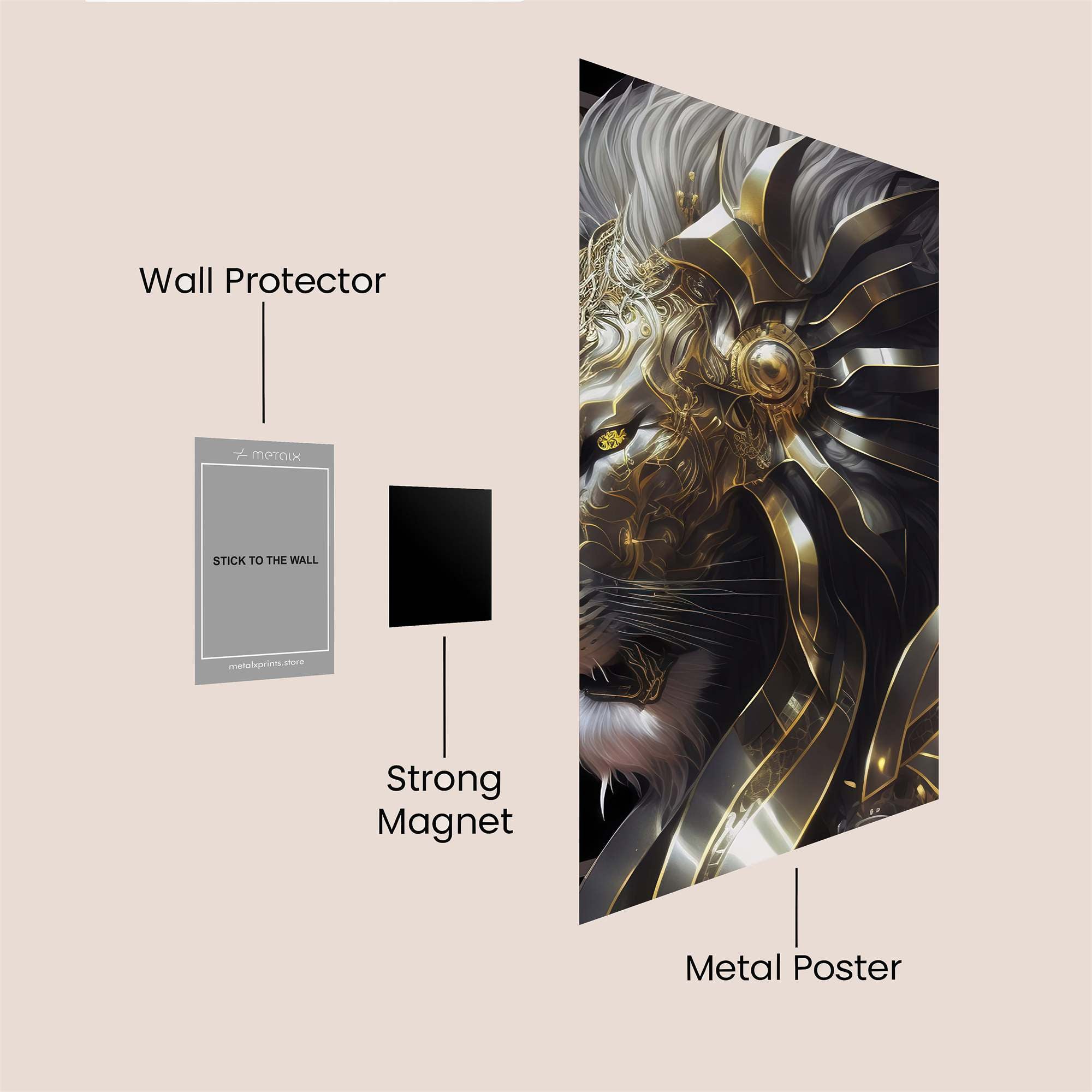 Lion Majestic Safe Wall Magnetic / M