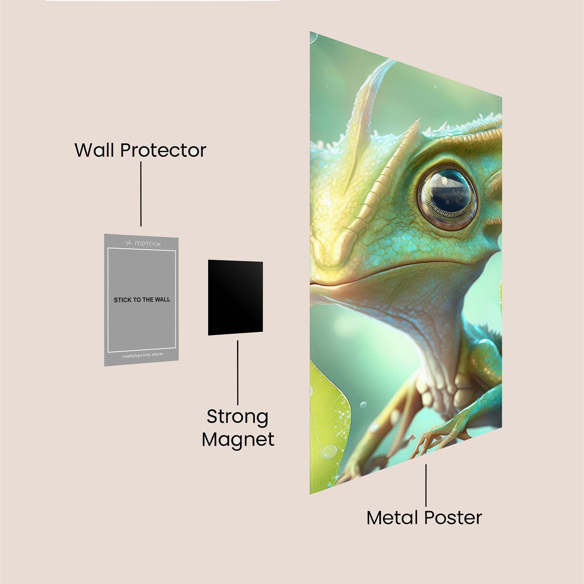 Chameleon Whimsy Safe Wall Magnetic / M