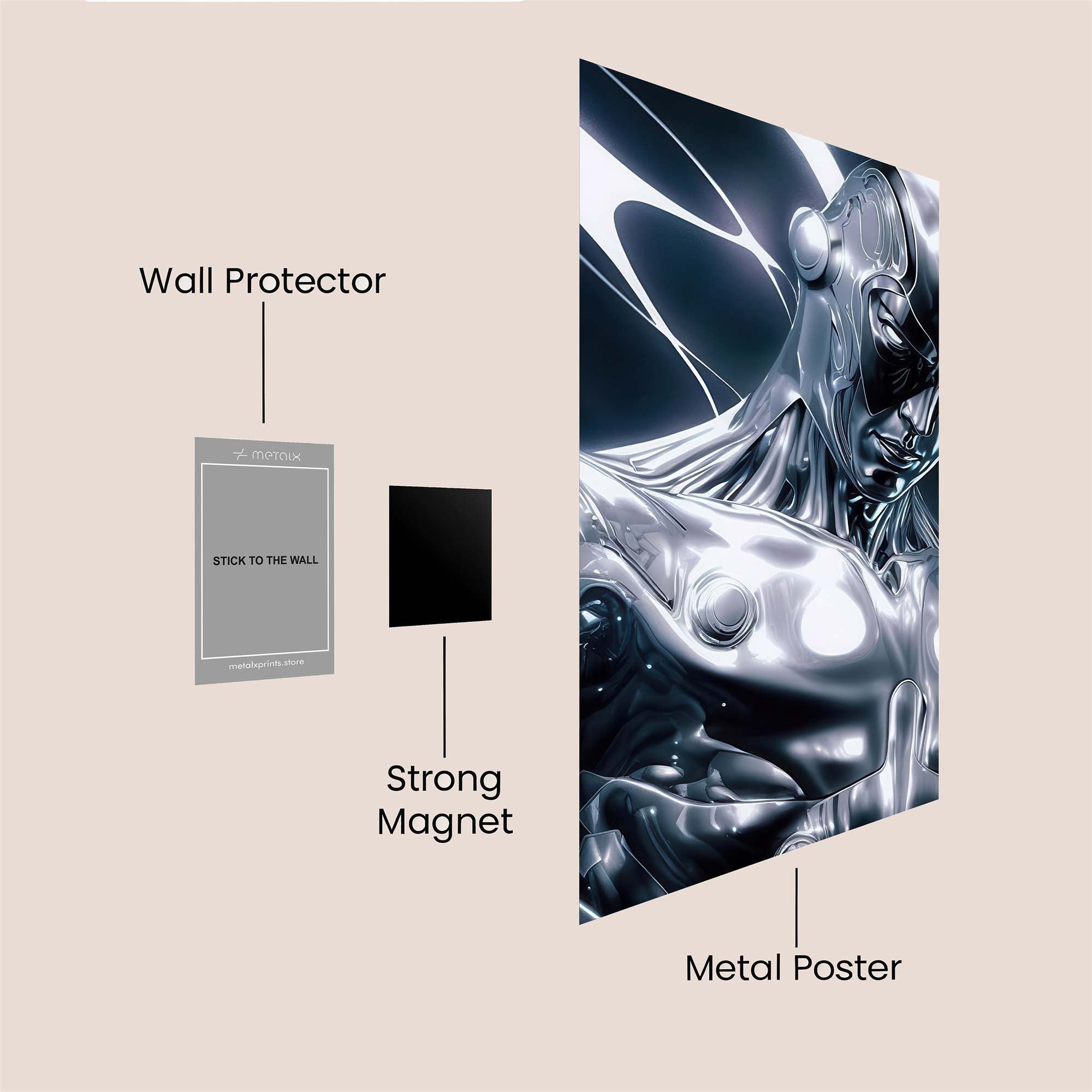 Silver Serenity Safe Wall Magnetic / M