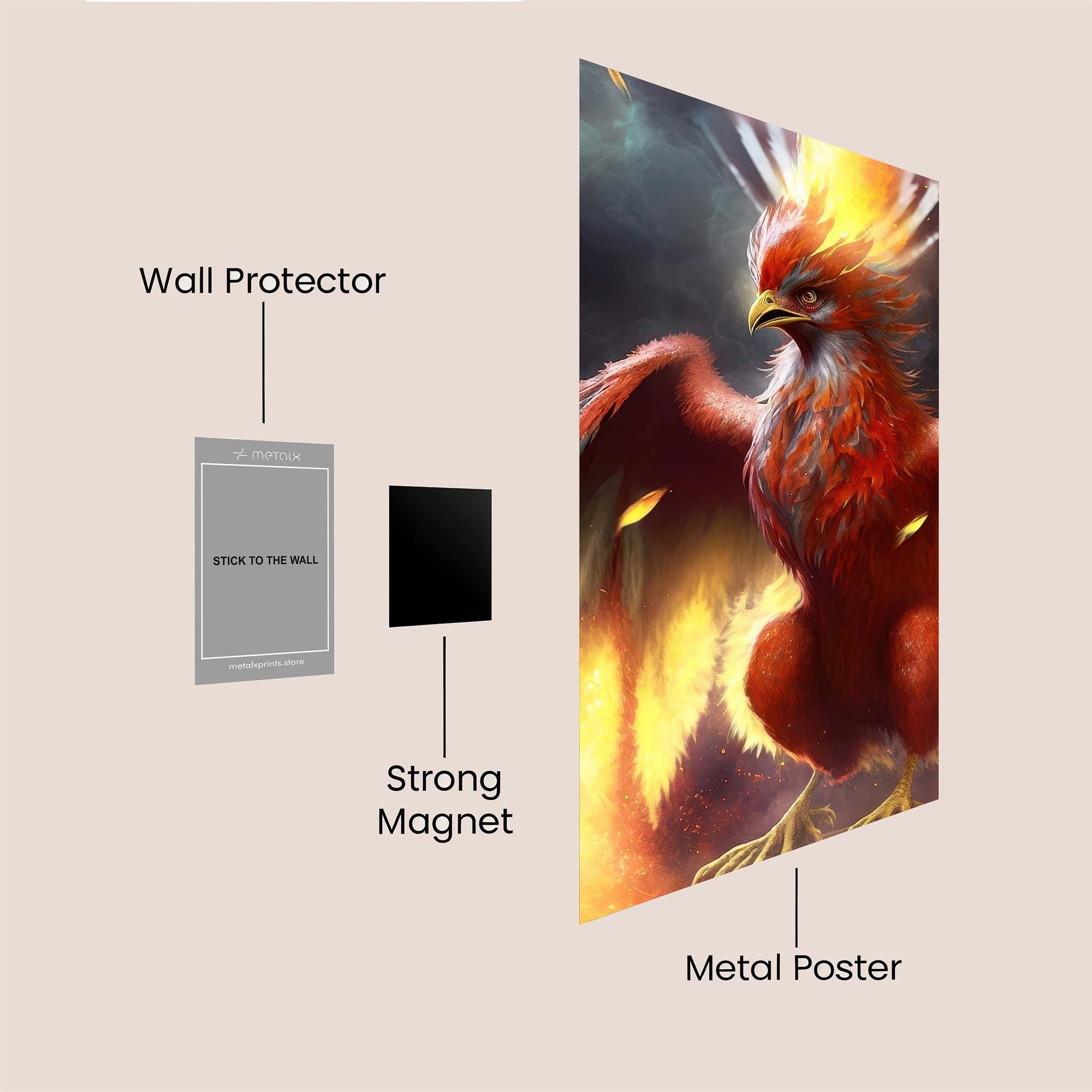 Phoenix Blaze Safe Wall Magnetic / M