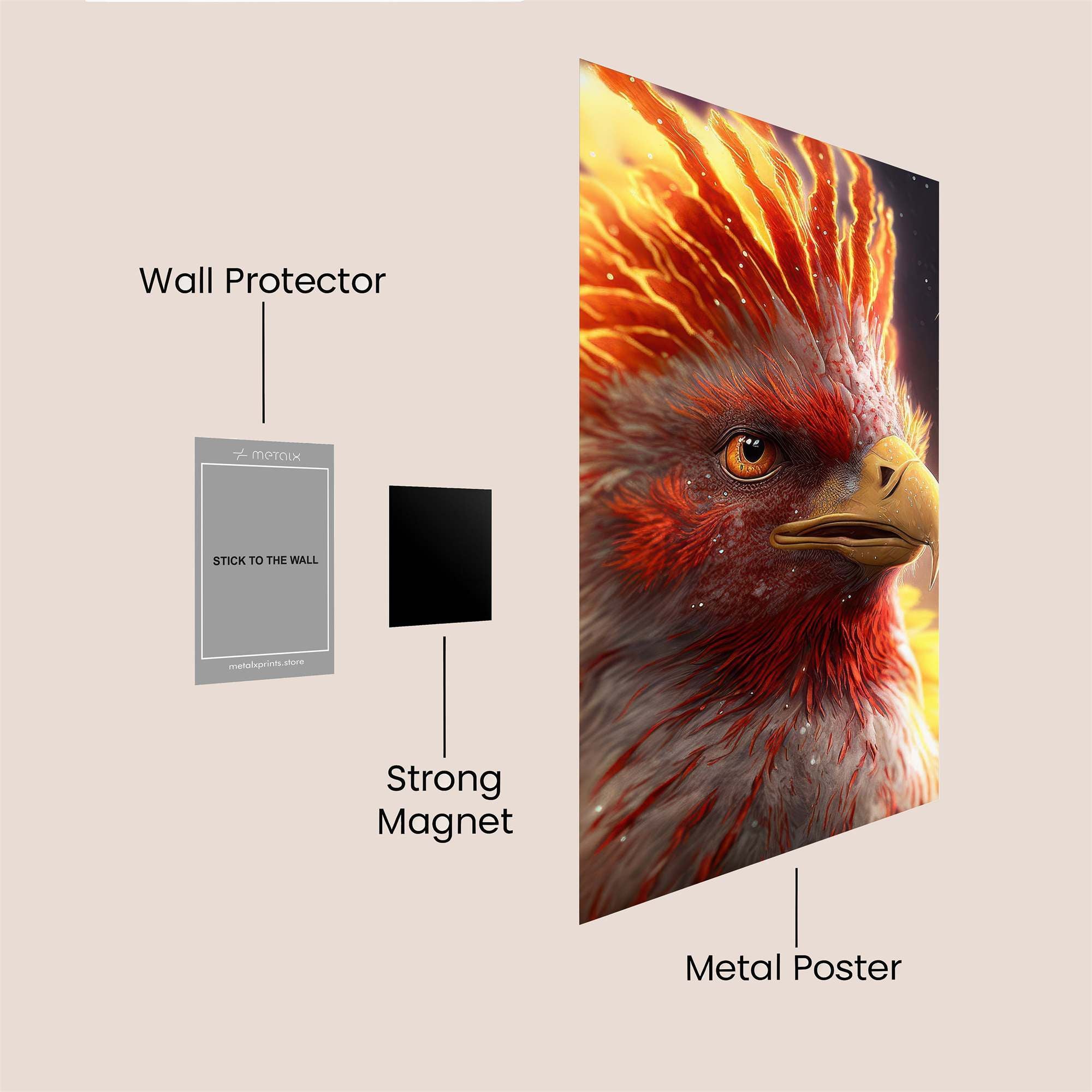 Phoenix Blaze Safe Wall Magnetic / M