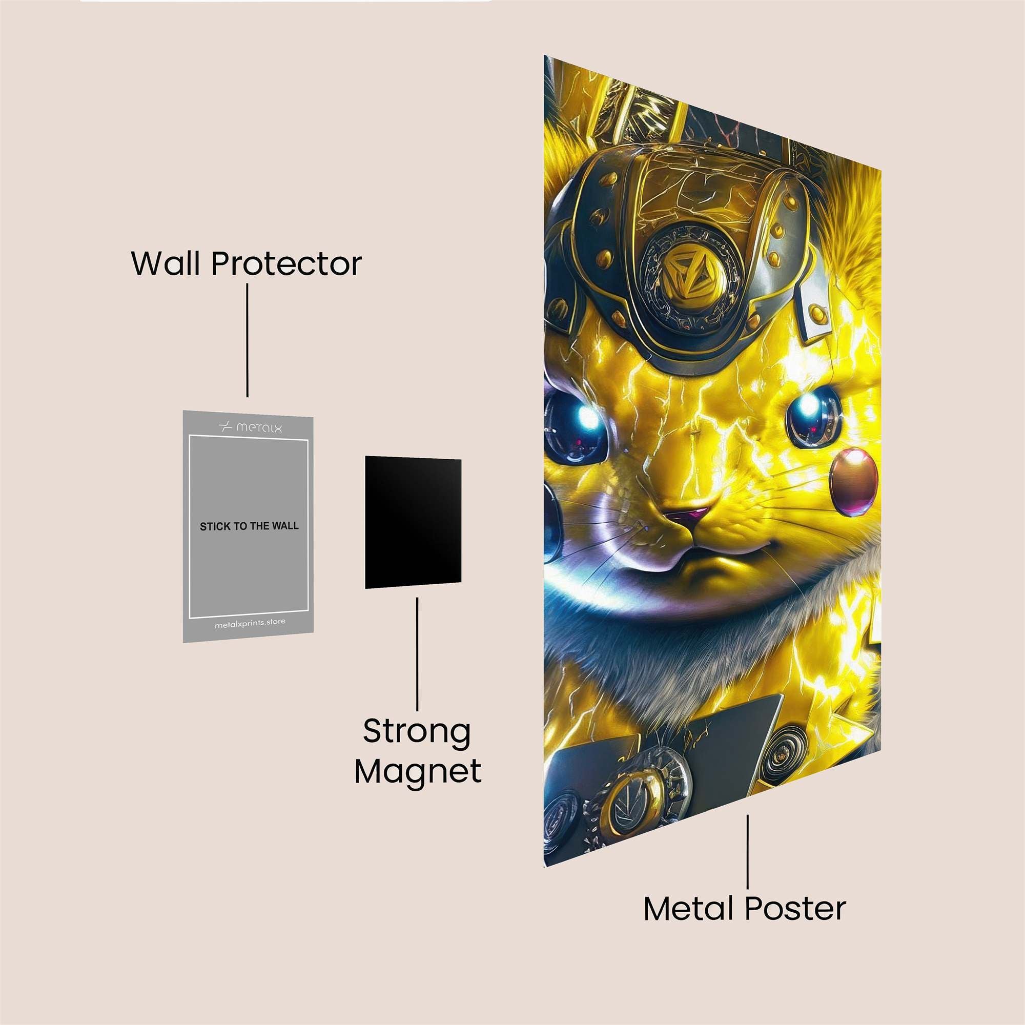 Pikachu Majestic Safe Wall Magnetic / M