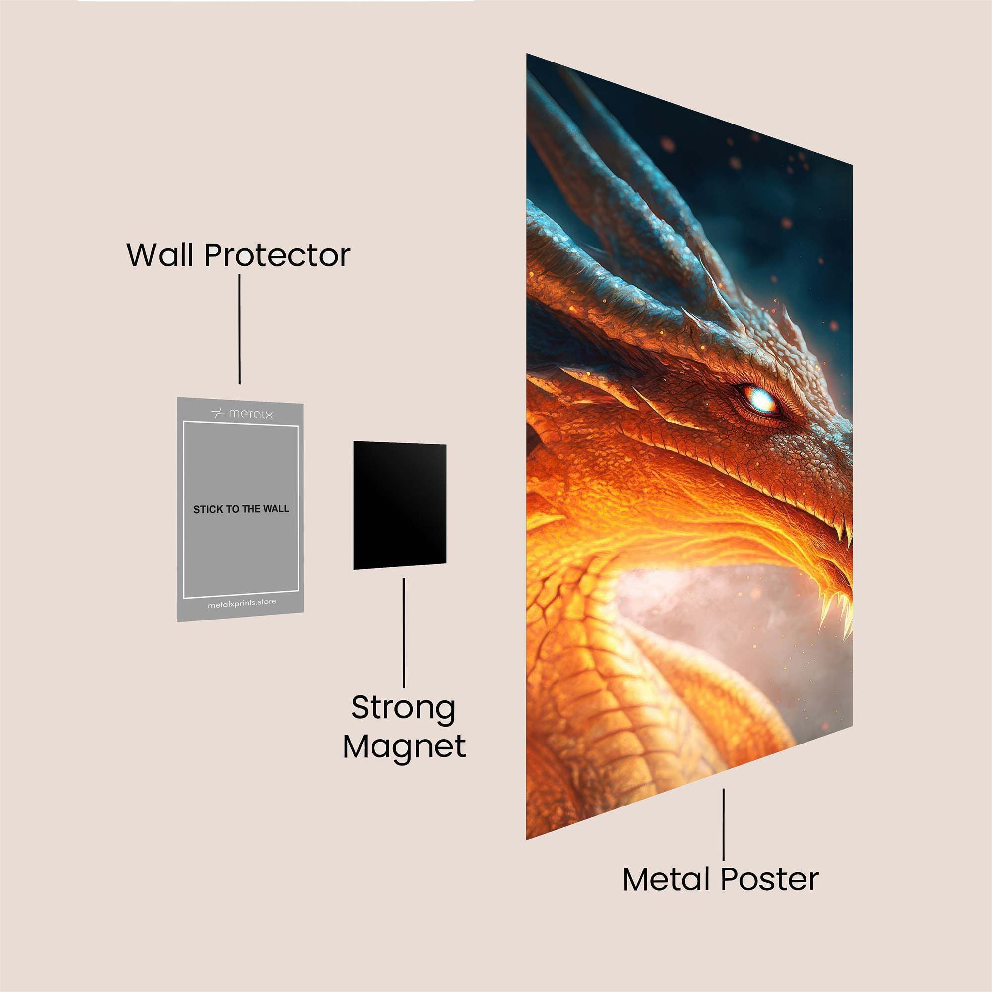 Dragon Blaze Safe Wall Magnetic / M